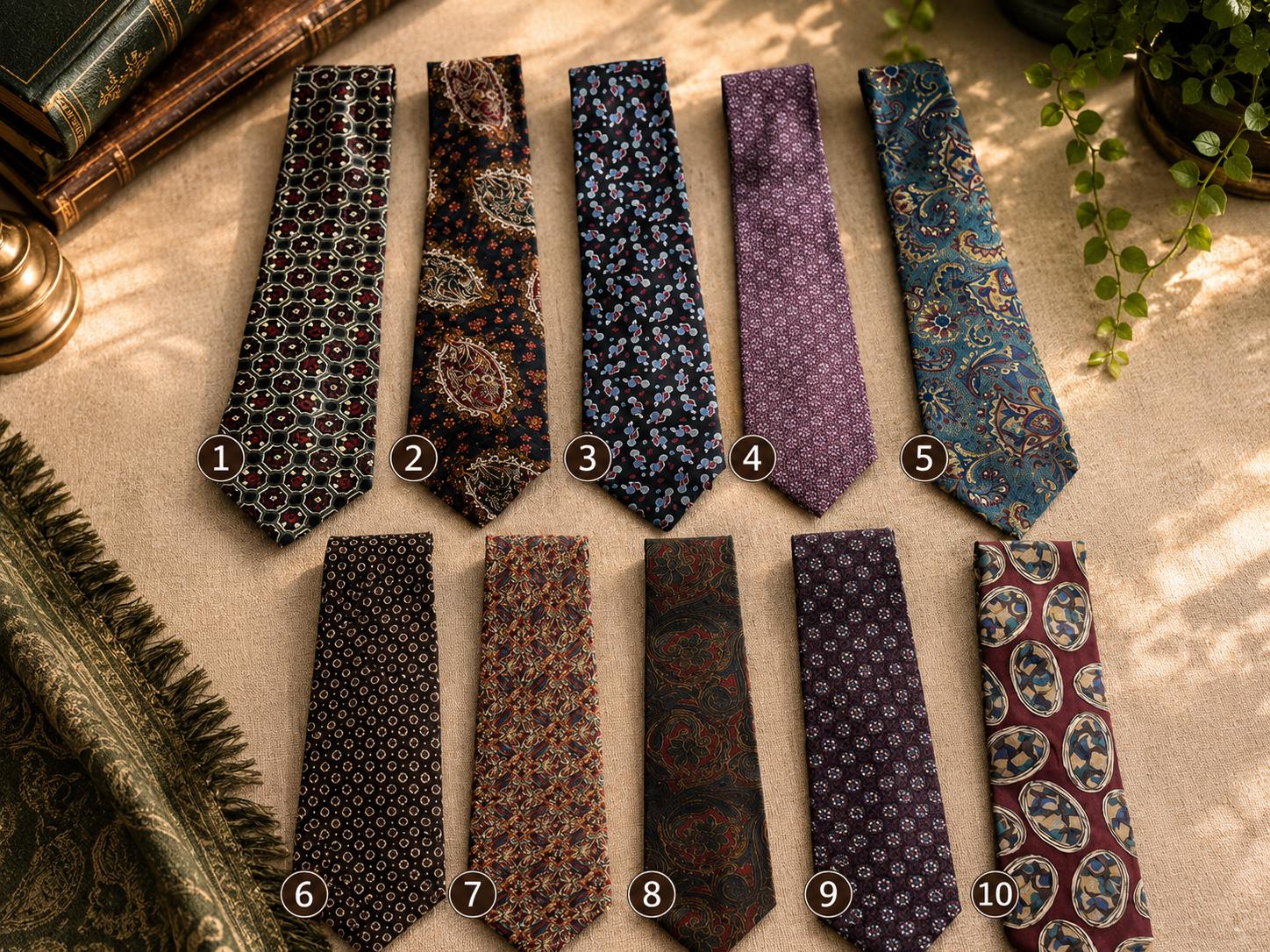 Vintage 100% Silk Necktie – Geometric Designer Tie | Classic Men’s Neckwear