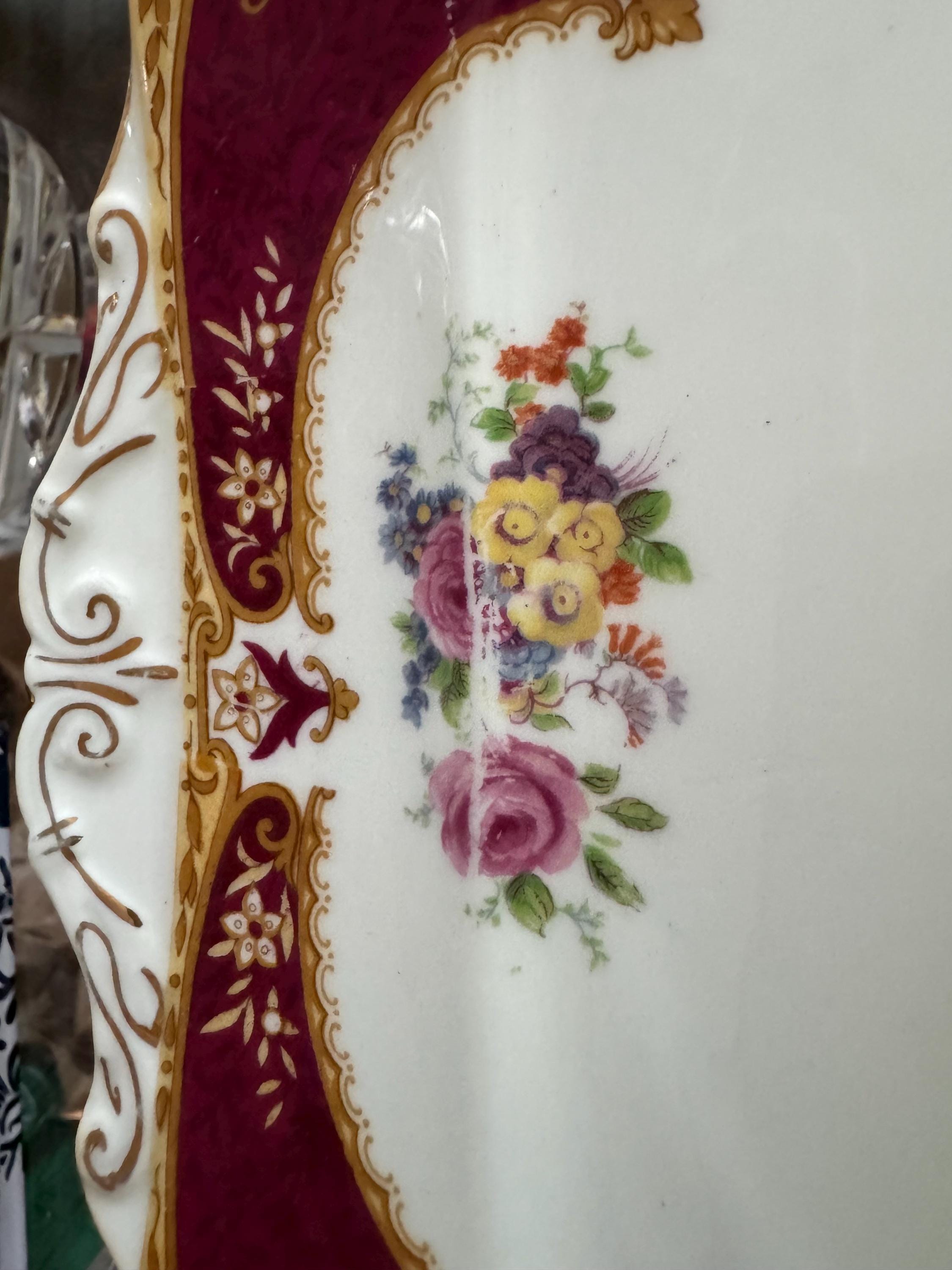 Vintage 1930s Myott “The Bouquet Green” Square Luncheon Plate – Pattern 2381 – England