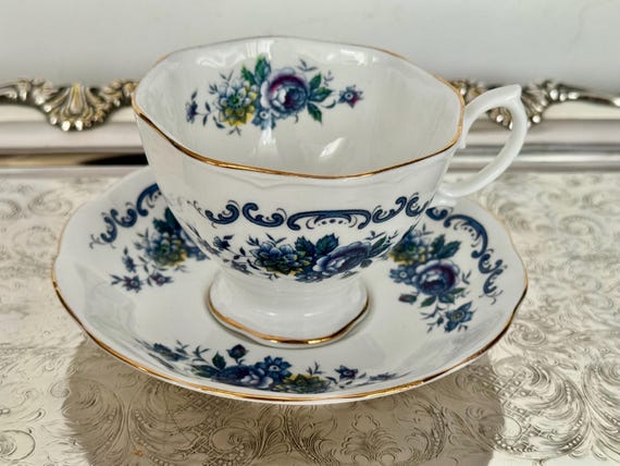 Vintage Royal Albert “Blue Roses” Bone China Teacup & Saucer – Made in England