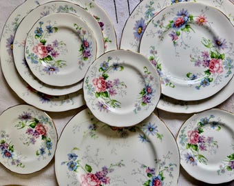Vintage Crown Staffordshire “England’s Glory” Plates – Sets of 4