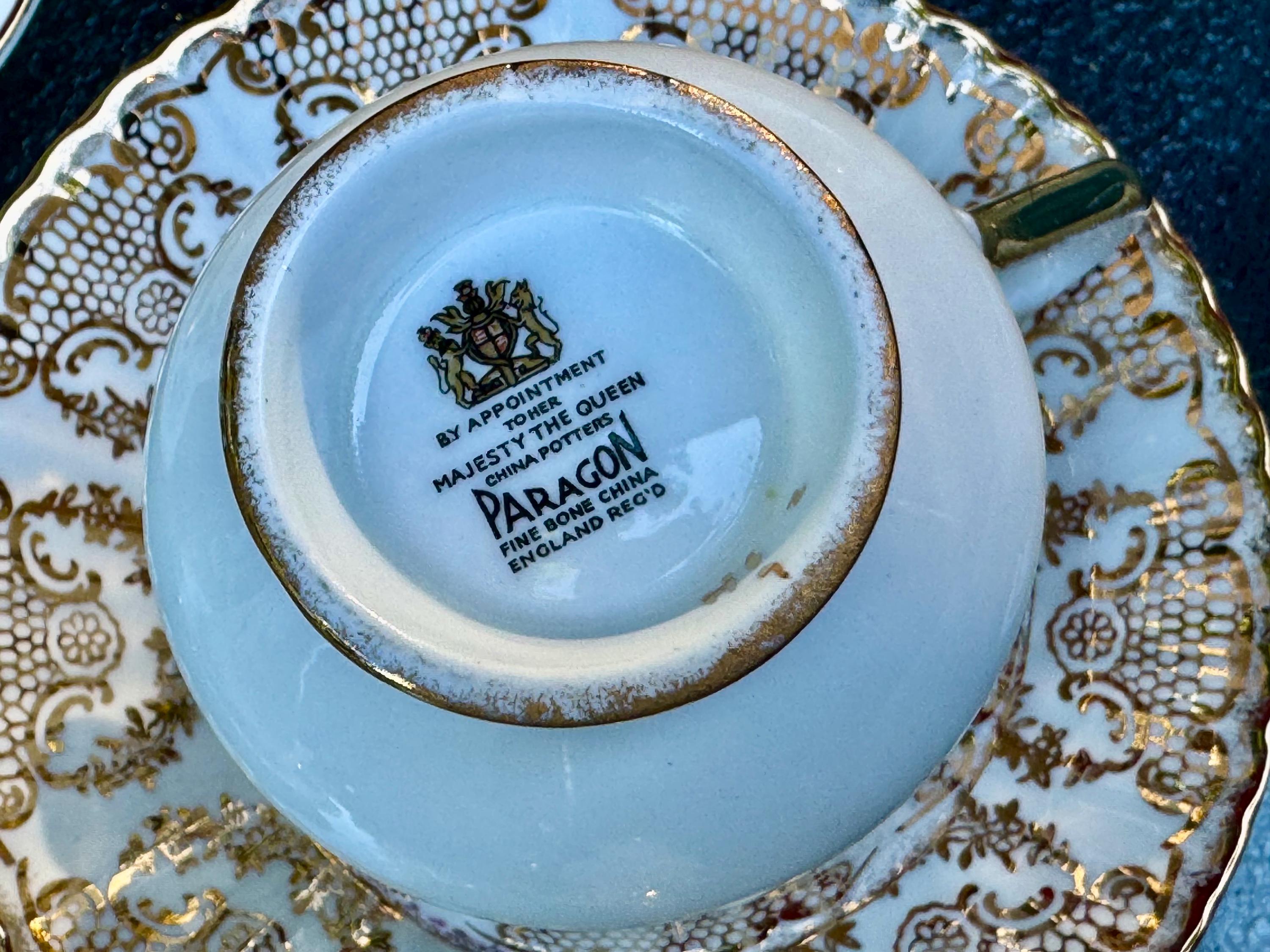 Vintage Paragon Fine Bone China Teacup Saucer Set – Gold England Tea Service