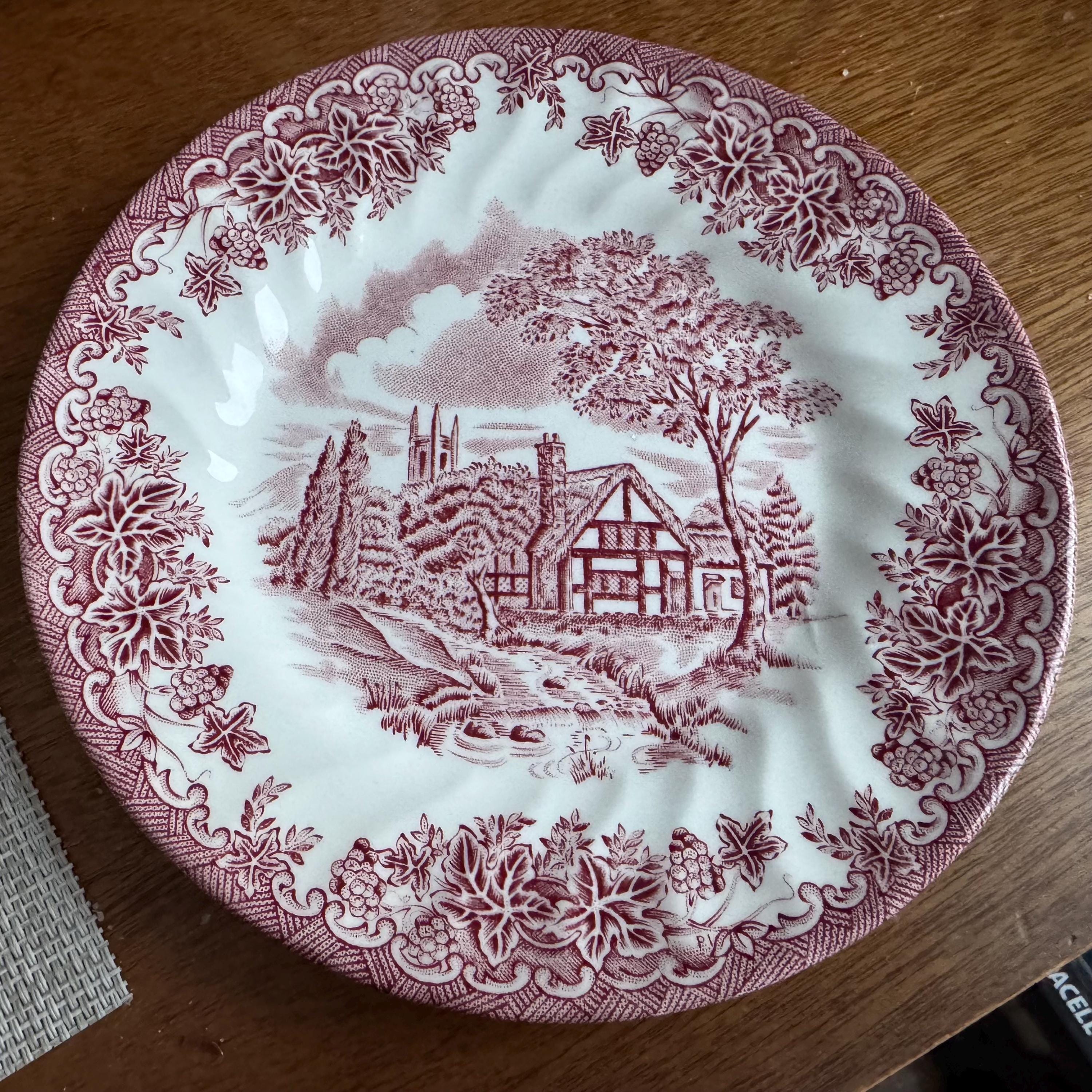 Churchill England dinnerware set - 'The Brook' in Pink