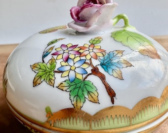 Vintage Herend Hungary Queen Victoria Oval Tray, Hand Painted