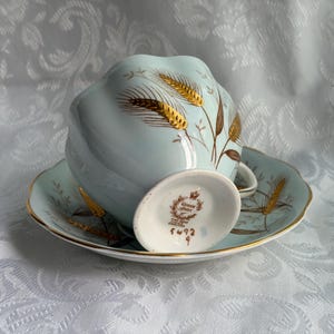 Queen Anne Fine Bone China Teacup Saucer – Wheat Pattern, Made England bild 8
