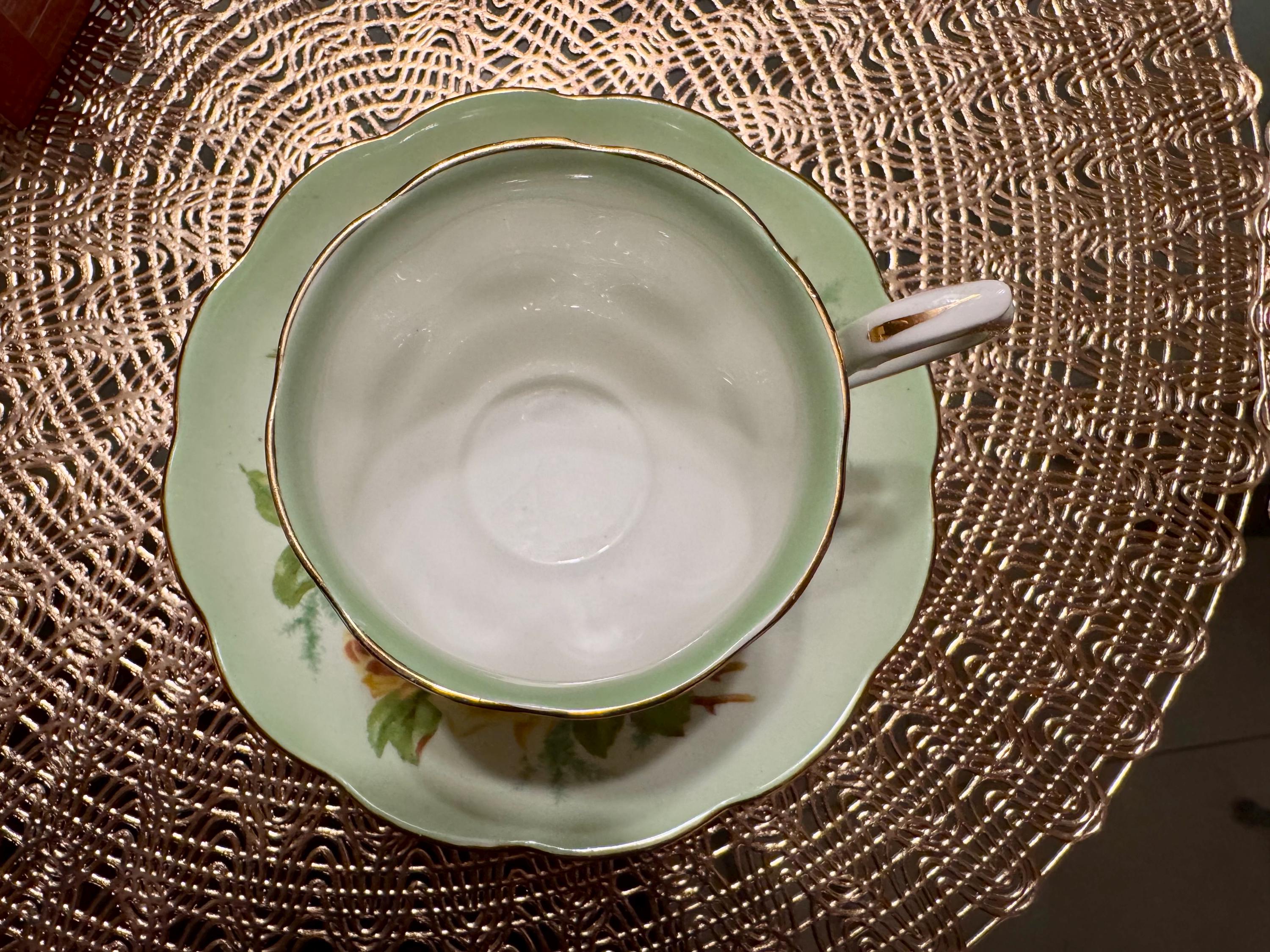Vintage Royal Albert Teacup Set: Hampton Yellow Roses Bone China