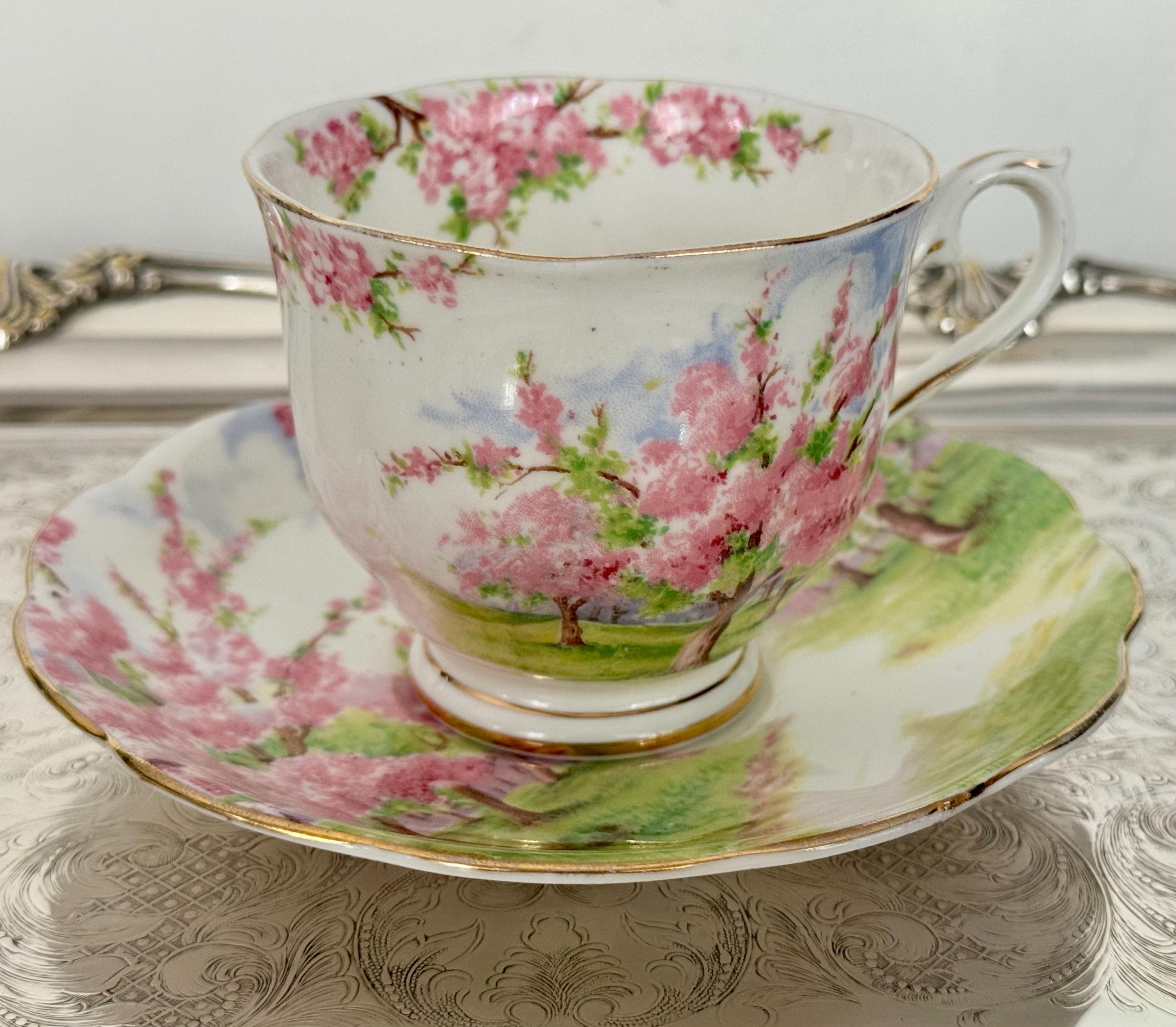 Vintage Royal Albert Teacup & Saucer: Blossom Time Bone China, Made in England