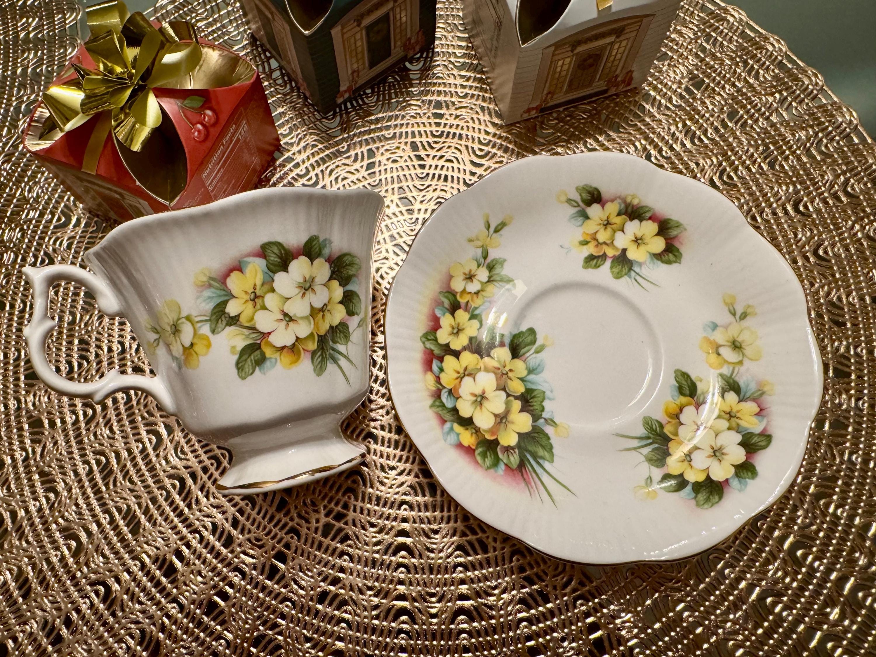 Vintage Royal Albert “Primrose” Teacup and Saucer Set - Elegant Floral Design