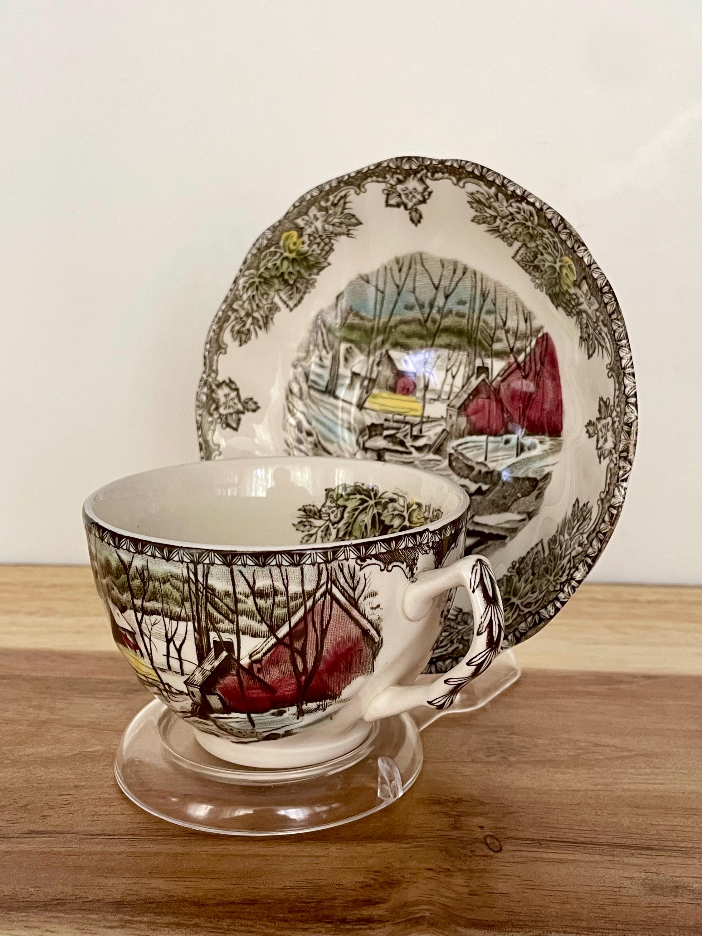 Johnson Bros “The Friendly Village – The Ice House” Cup & Saucer – Made in England
