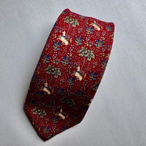 Corbata de seda con diseño de unicornio en un jardín de The Met Store – Corbata de arte del Museo de Tapices Medievales – 100% seda imagen 5
