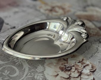 Vintage Viking Plate Silverplate Wedding Rings Heart-Shaped Trinket Dish – Made in Canada