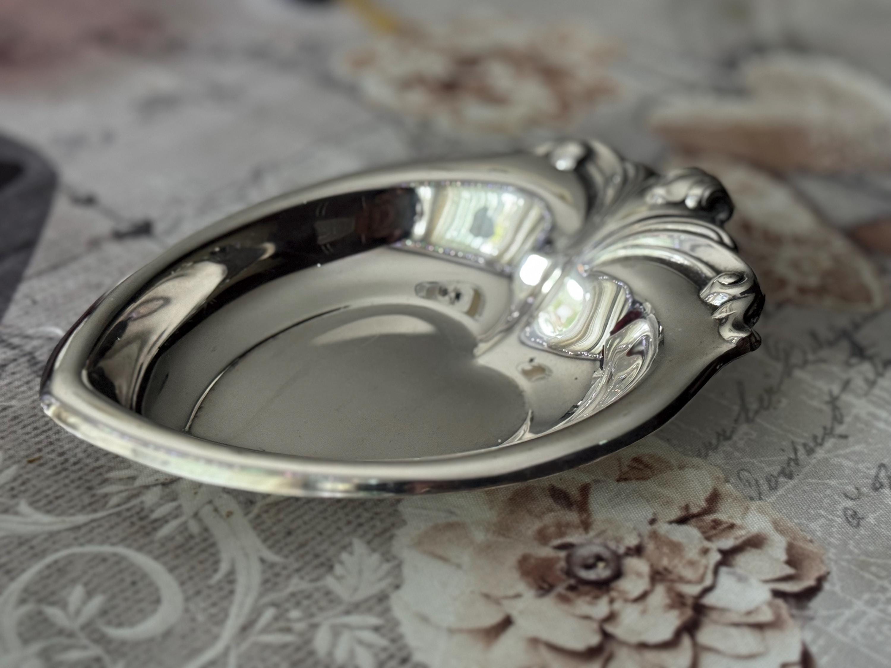 Vintage Viking Plate Silverplate Wedding Rings Heart-Shaped Trinket Dish – Made in Canada