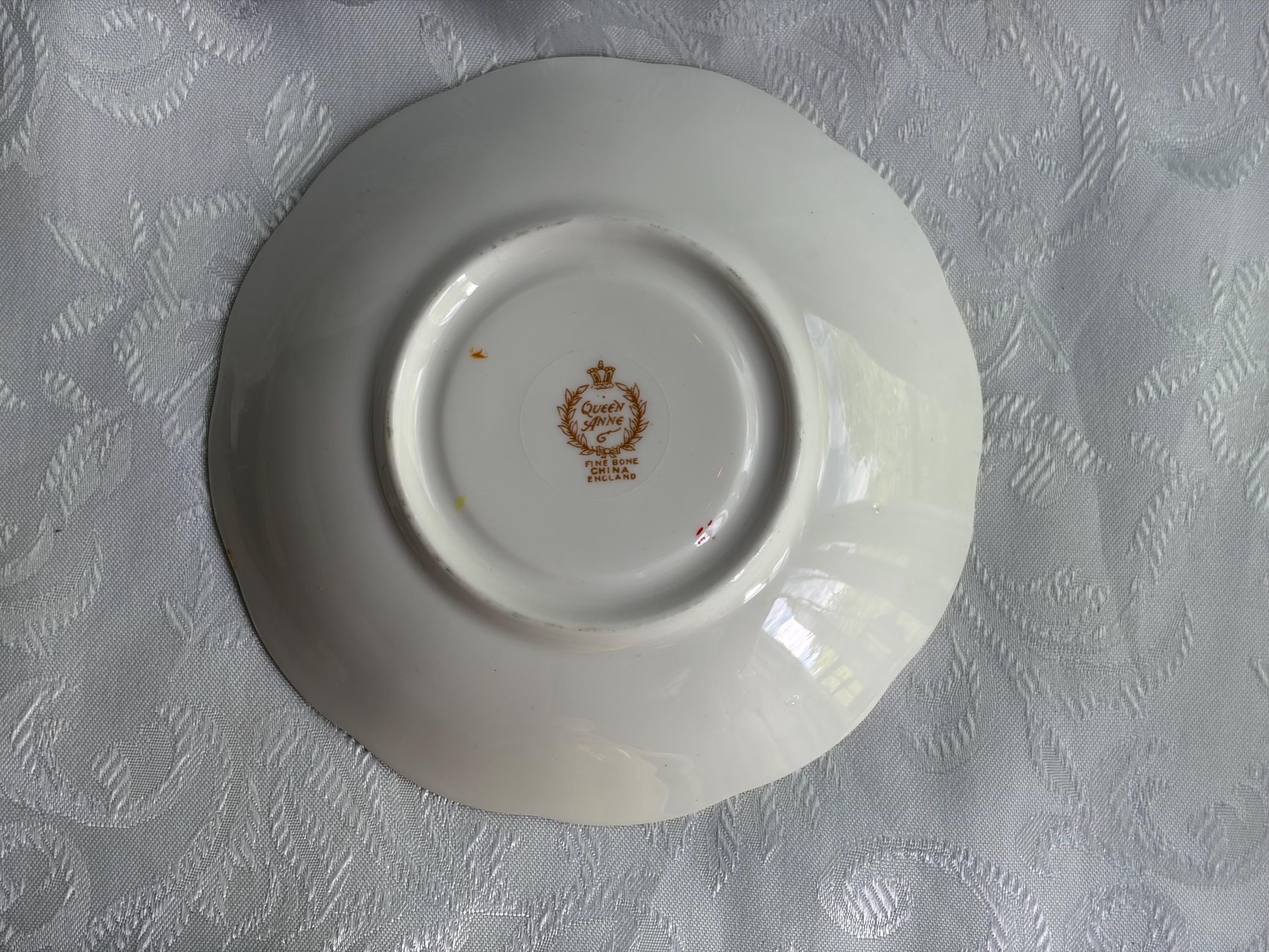 Queen Anne Fine Bone China Teacup Saucer – Wheat Pattern, Made England