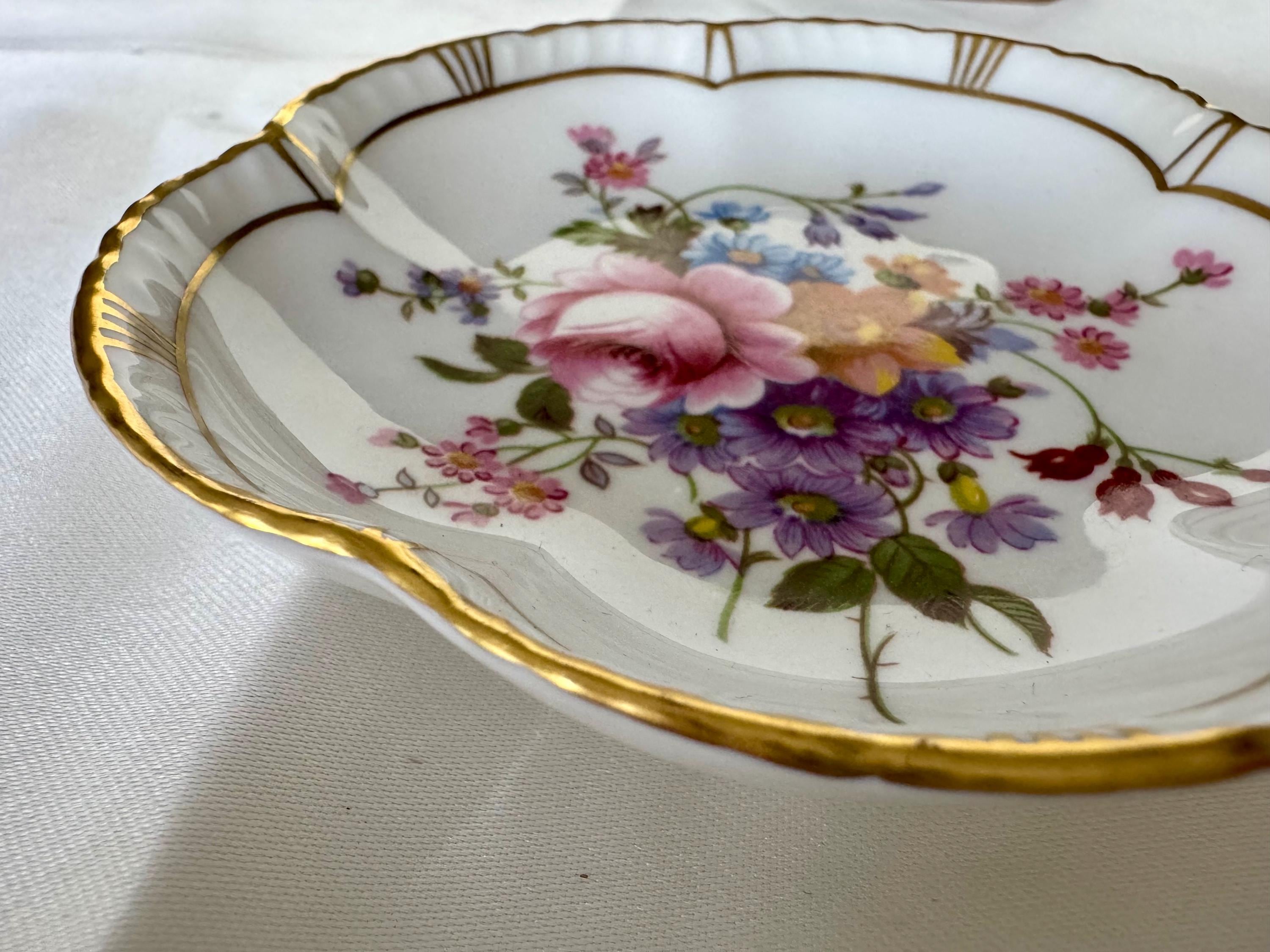 Vintage Royal Crown Derby “Derby Posies” Small Scalloped Dish – Fine English Bone China