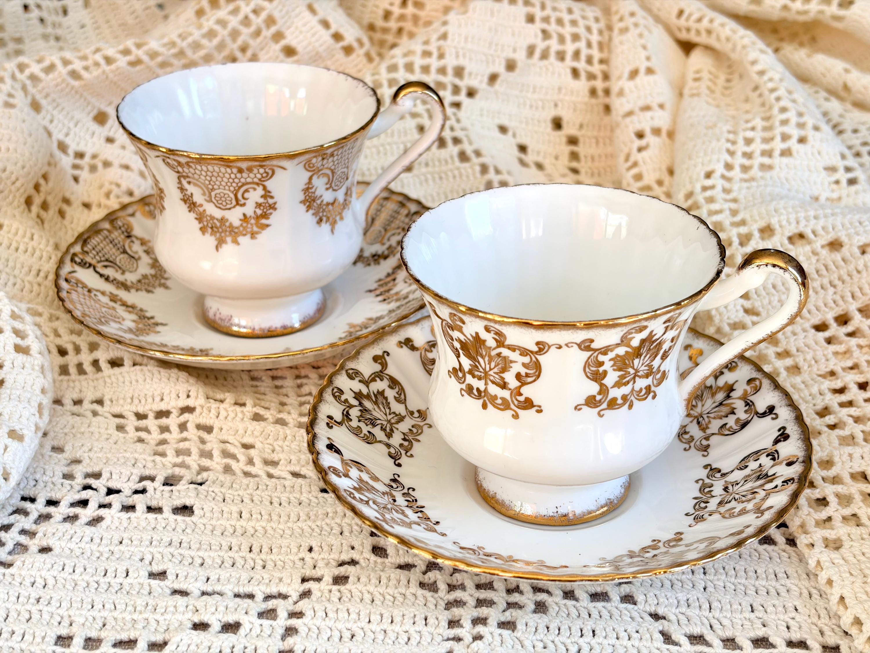 Vintage Paragon Fine Bone China Teacup Saucer Set – Gold England Tea Service
