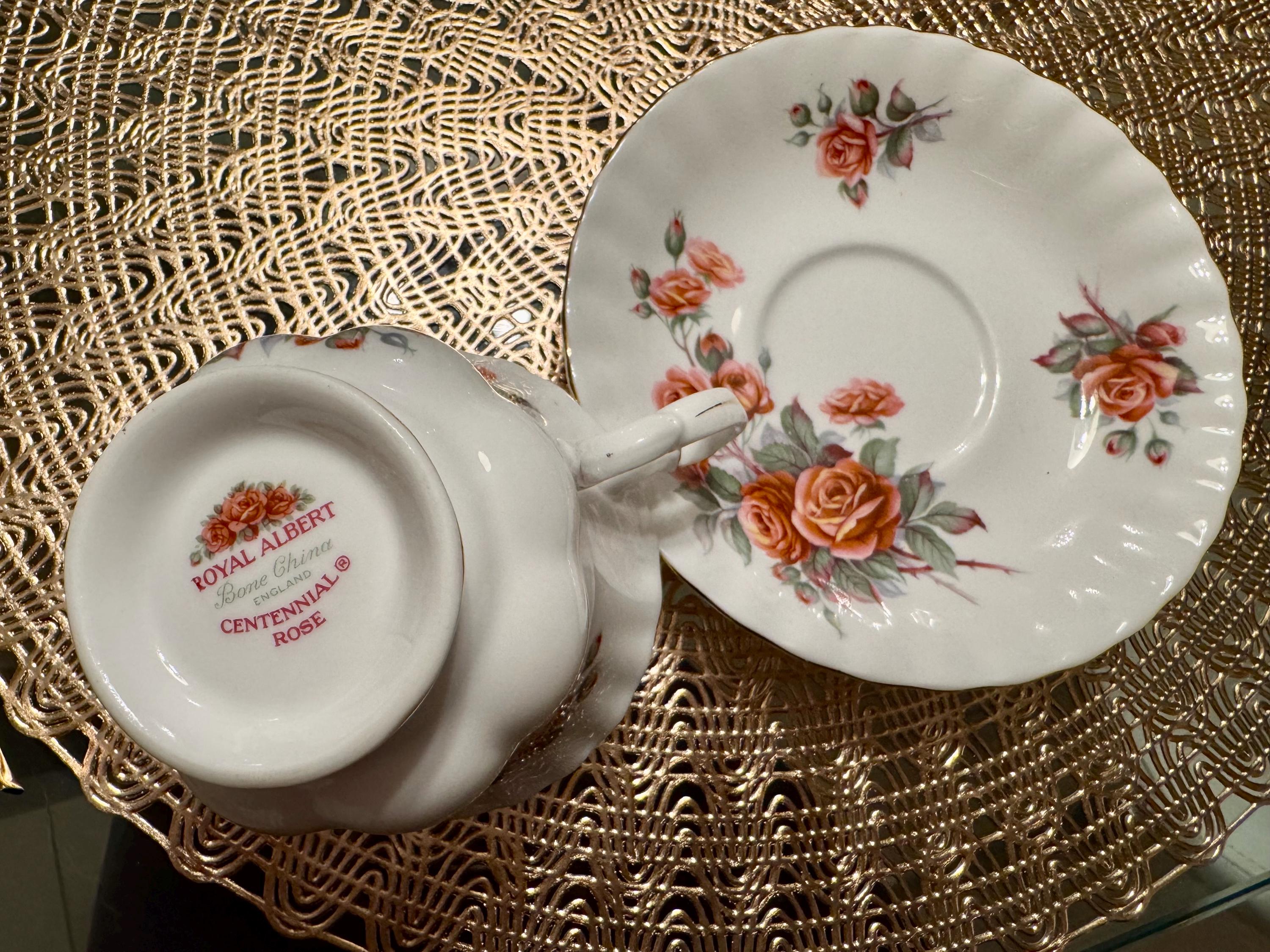 Vintage Royal Albert “Centennial Rose” Teacup and Saucer Set - Elegant Floral Design