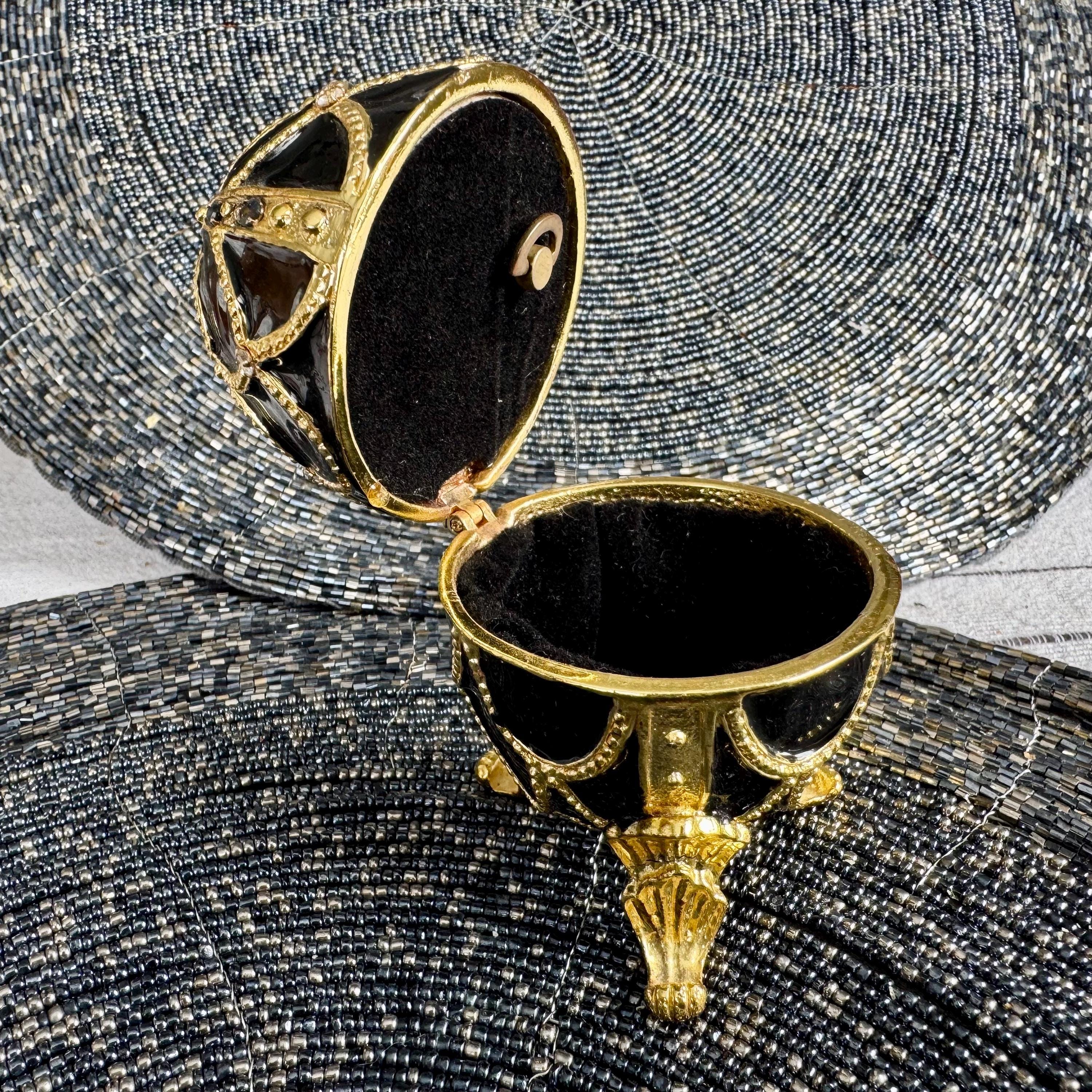 Vintage Fabergé-Inspired Musical Egg Trinket Boxes – Ornate & Elegant Collectibles