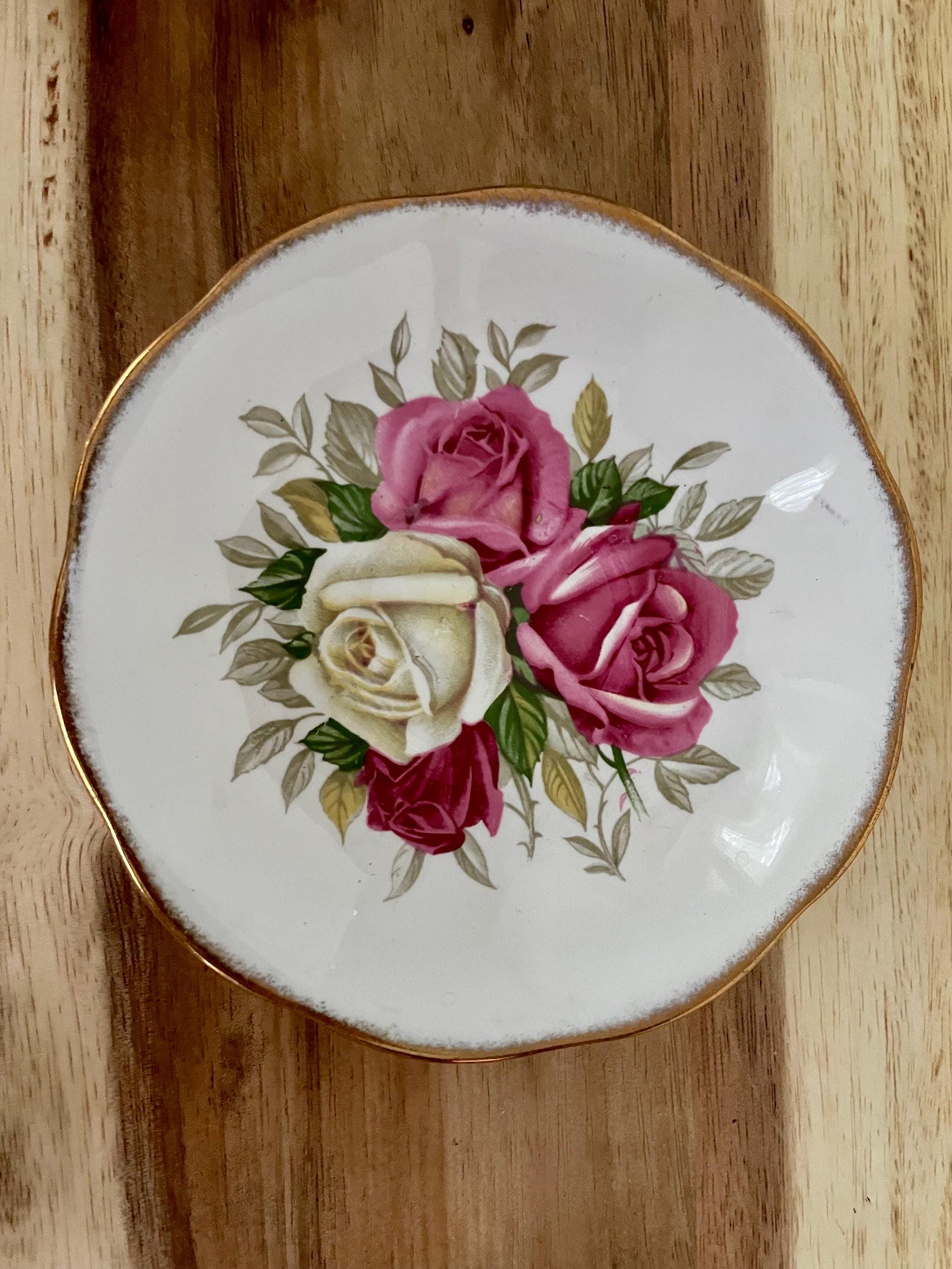 Vintage Queen Anne “Lady Sylvia” Teacup & Saucer – Pink Cream Roses with Gold Trim – England