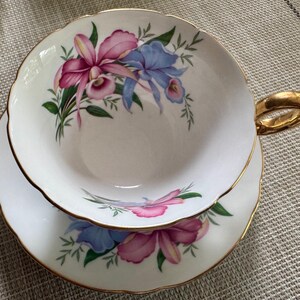 Rare Shelley England Teacup & Saucer – Pattern T2384 – Warwick Shape – Gold Trim – 1945–1966 bild 5