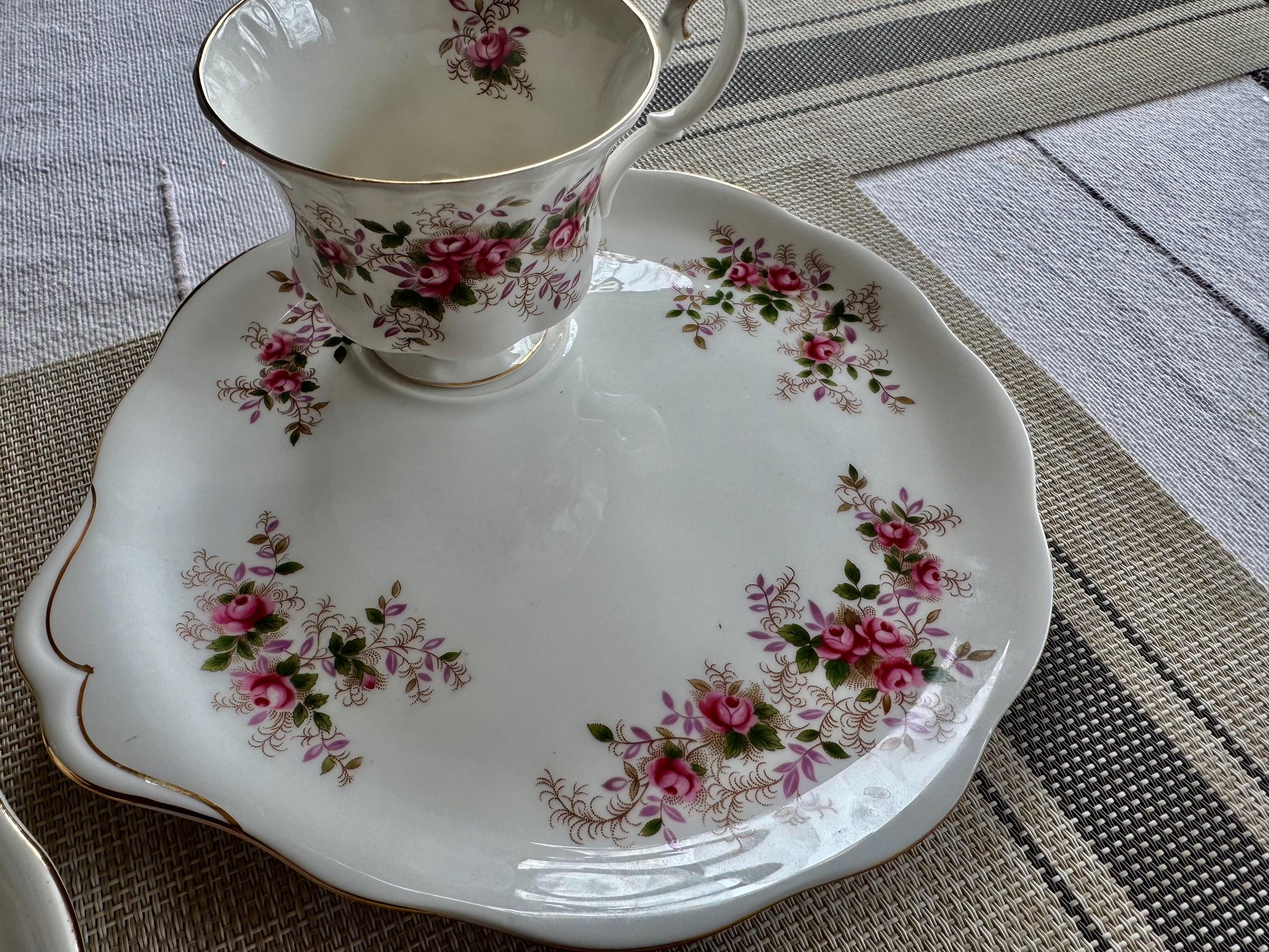 Vintage Royal Albert Snack Set: Lavender Rose Teacup and Plate