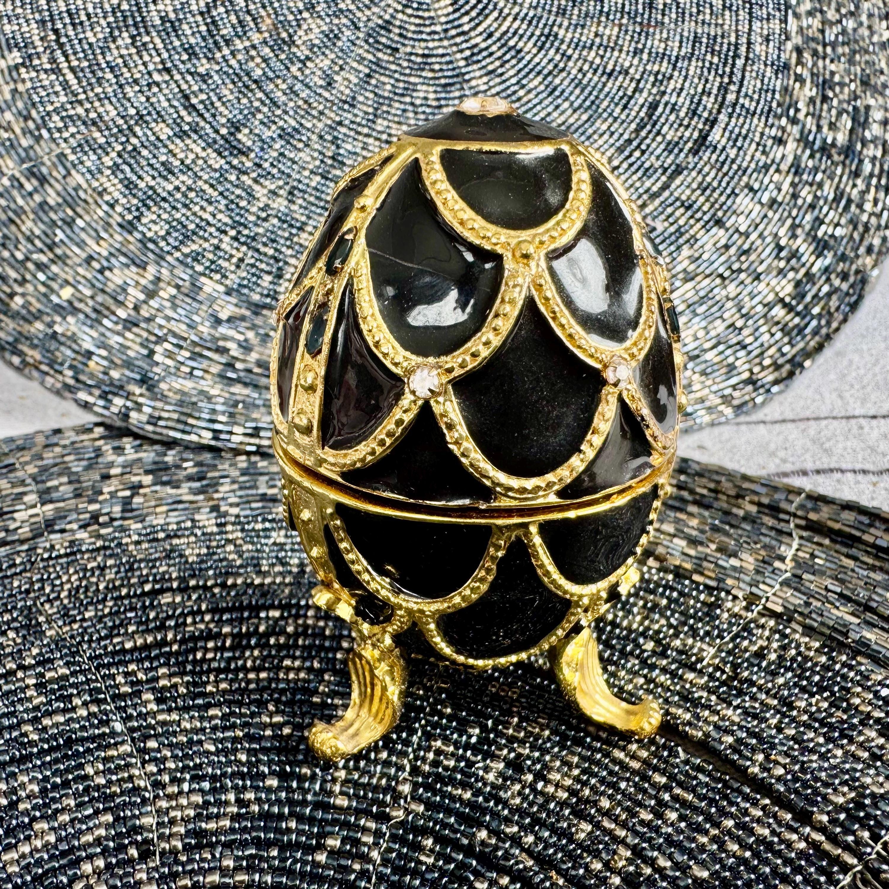 Vintage Fabergé-Inspired Musical Egg Trinket Boxes – Ornate & Elegant Collectibles