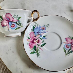Rare Shelley England Teacup & Saucer – Pattern T2384 – Warwick Shape – Gold Trim – 1945–1966 bild 9