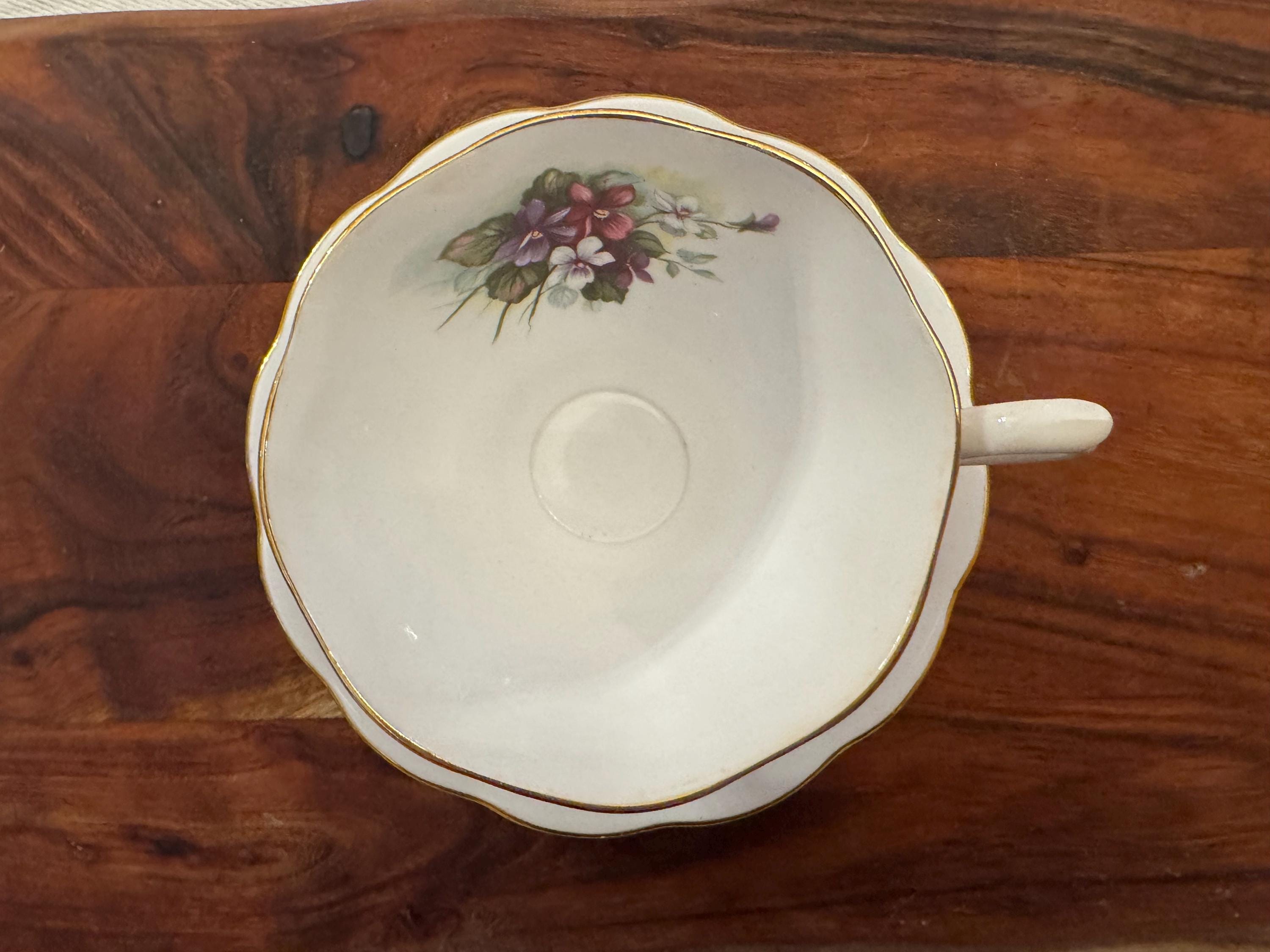 Charming Royal Albert Fine Bone China Tea Cup and Saucer – Violet Bouquet