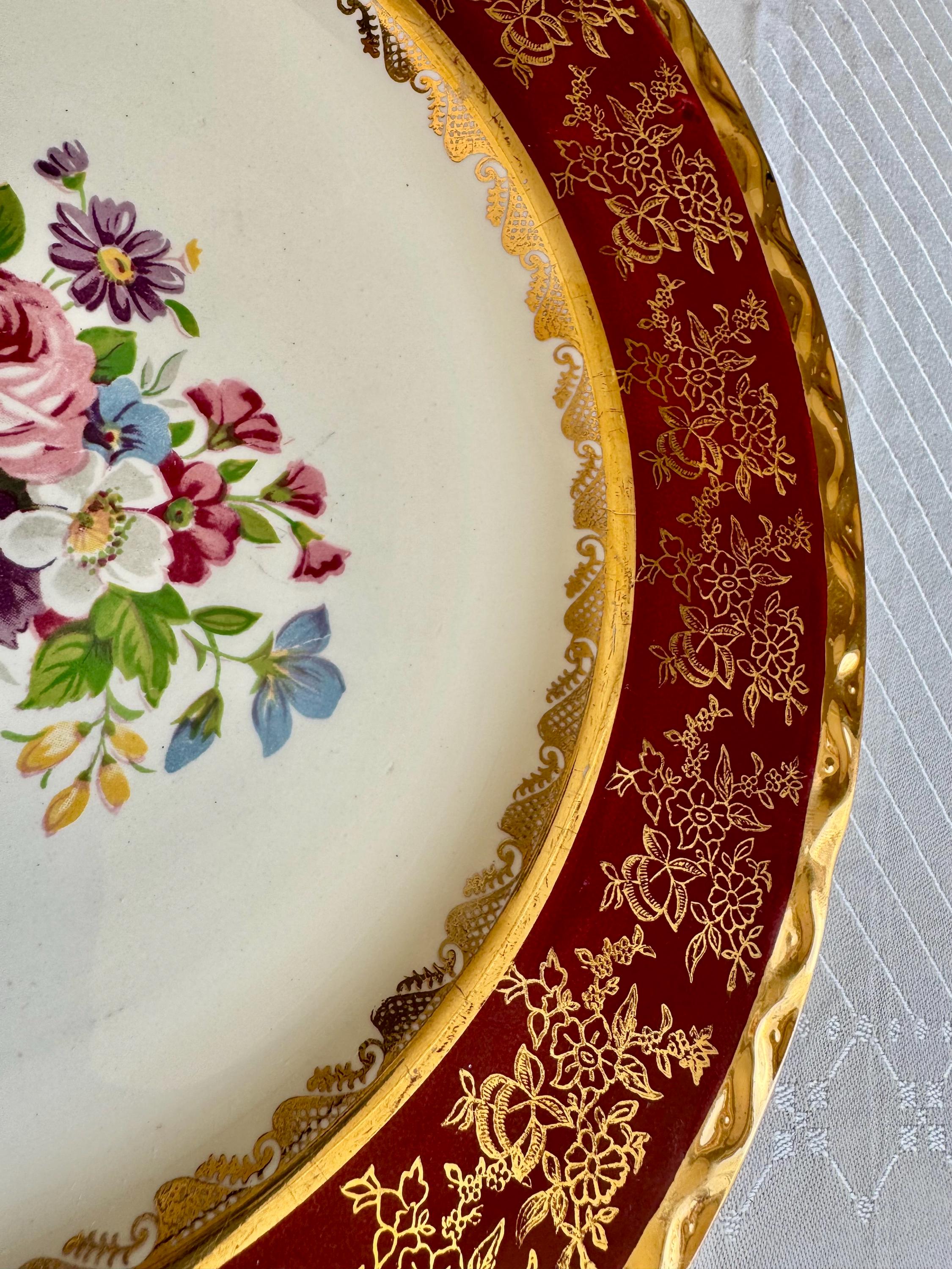 Vintage Royal Falcon Ware Weatherby Hanley England Floral Dinner Size Plate
