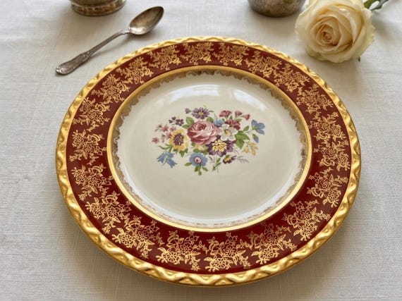 Vintage Royal Falcon Ware Weatherby Hanley England Floral Dinner Size Plate