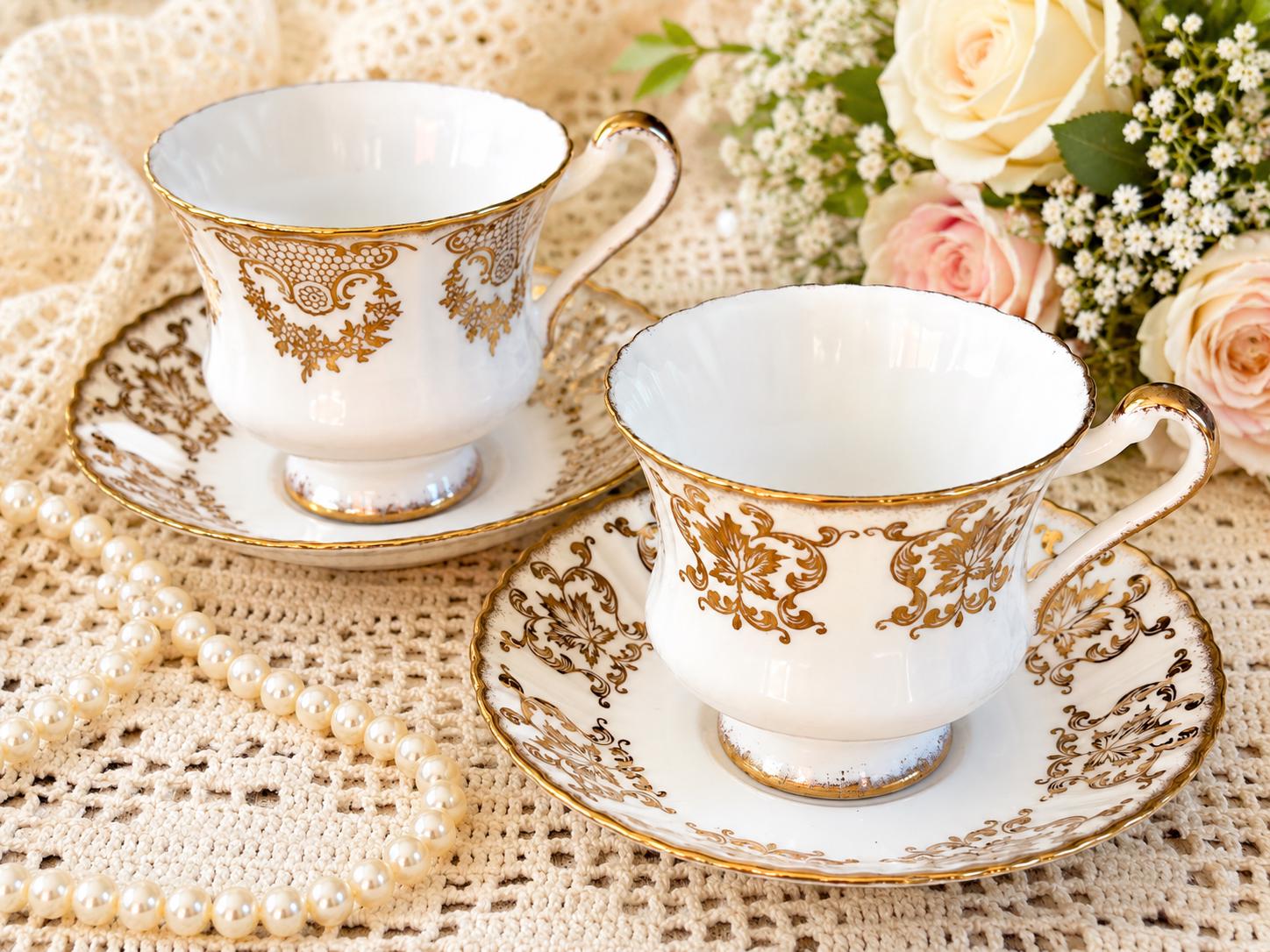 Vintage Paragon Fine Bone China Teacup Saucer Set – Gold England Tea Service