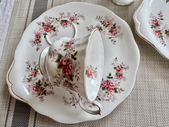 Vintage Royal Albert Snack Set: Lavender Rose Teacup and Plate