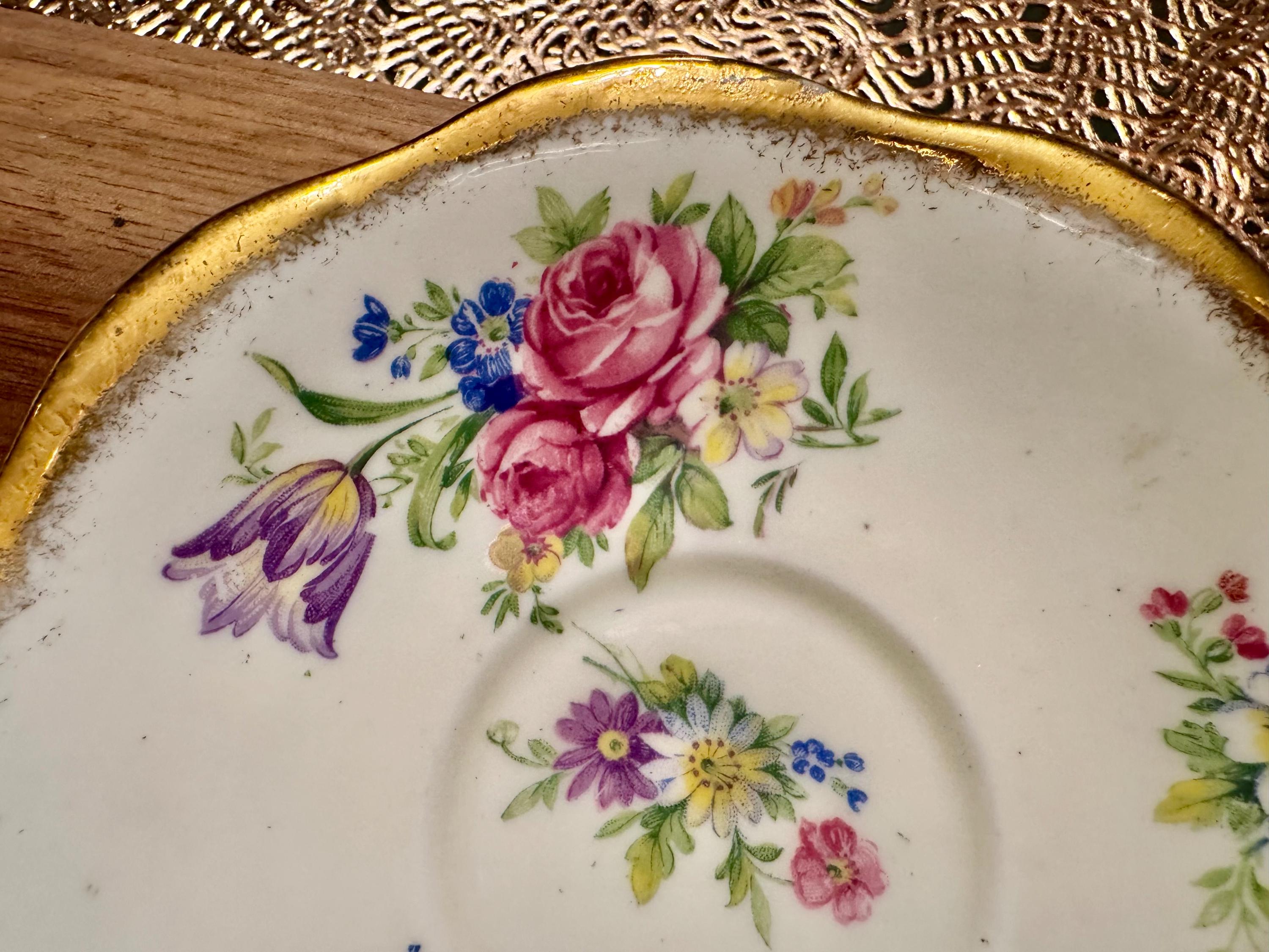 Vintage Foley Bone China Cup and Saucer: Floral Rose Tulip Design