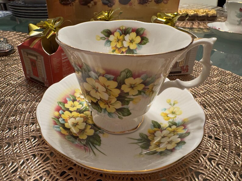 Vintage Royal Albert “Primrose” Teacup and Saucer Set - Elegant Floral Design image 1
