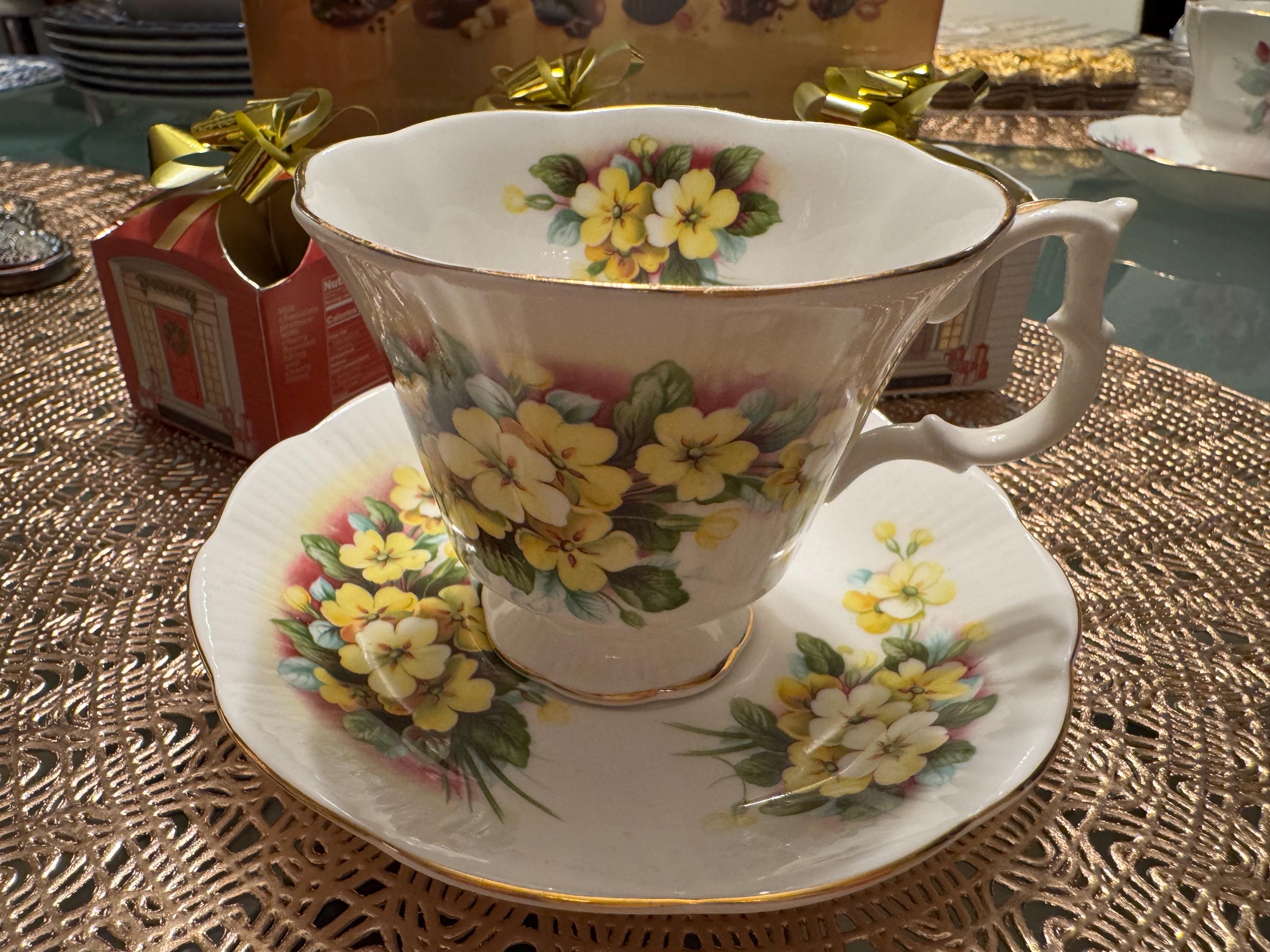 Vintage Royal Albert “Primrose” Teacup and Saucer Set - Elegant Floral Design