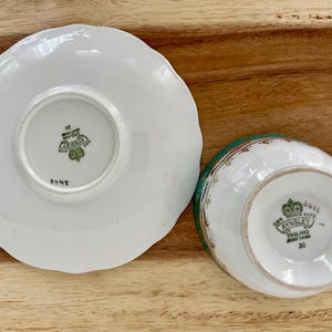 Vintage England Fine Bone China Cup and Saucer: Floral Gold Trim image 9