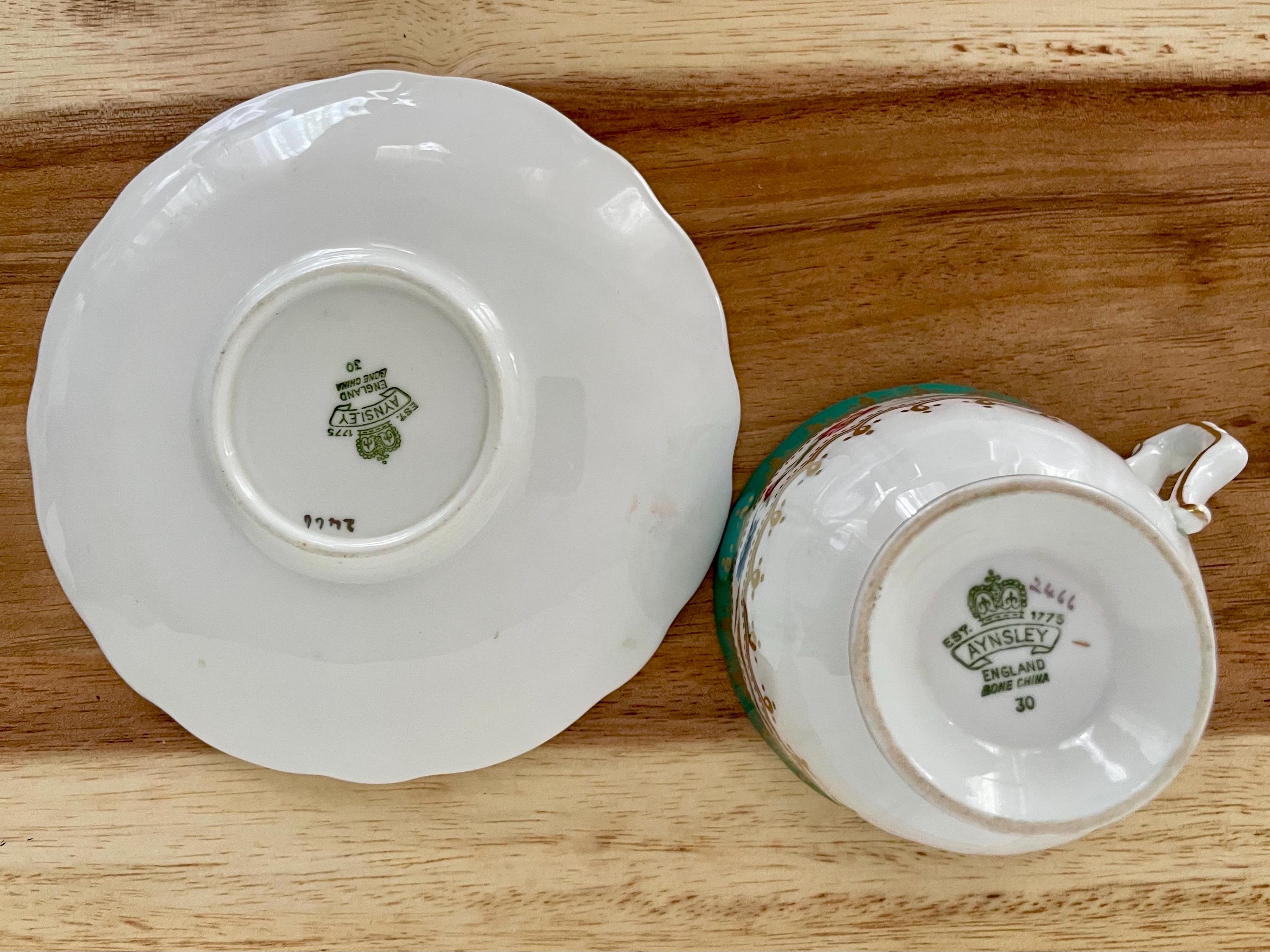 Vintage England Fine Bone China Cup and Saucer: Floral Gold Trim