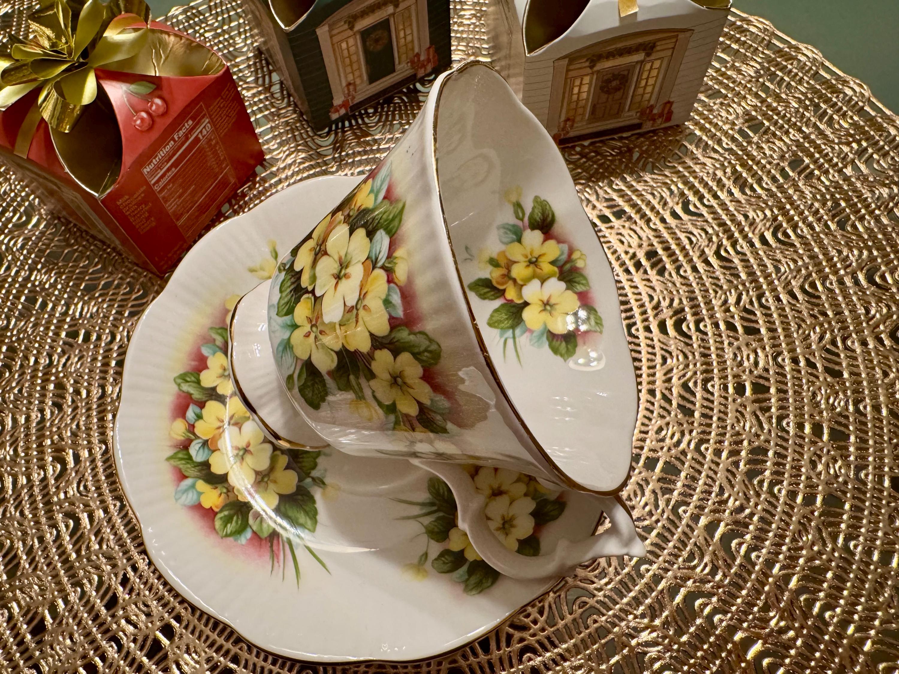 Vintage Royal Albert “Primrose” Teacup and Saucer Set - Elegant Floral Design