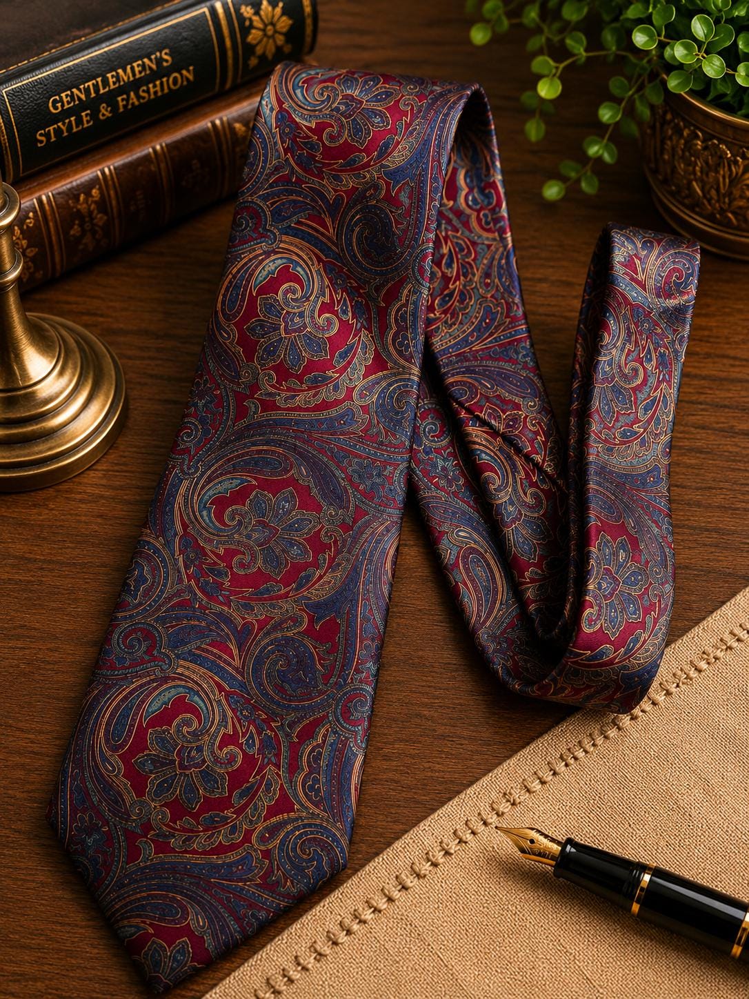 Vintage 100% Silk Necktie – Geometric Designer Tie | Classic Men’s Neckwear