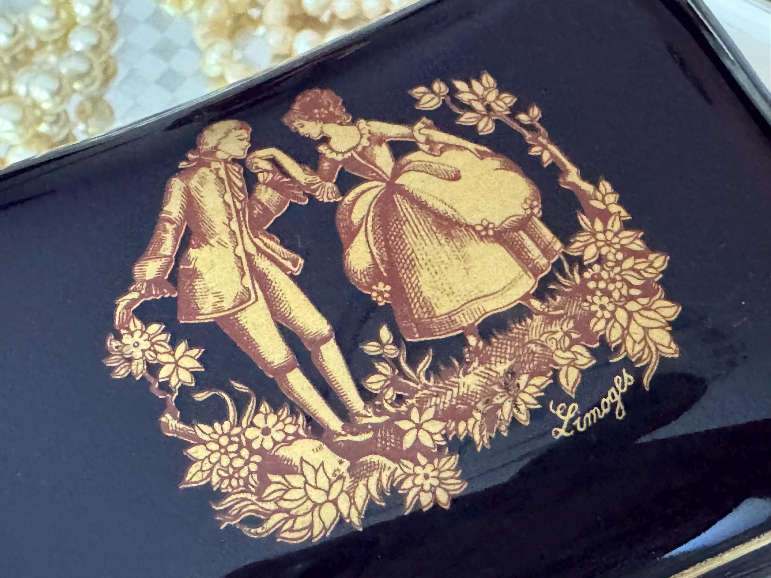 Vintage Limoges Castel Trinket Box – Cobalt Blue & 24K Gold – Made in France