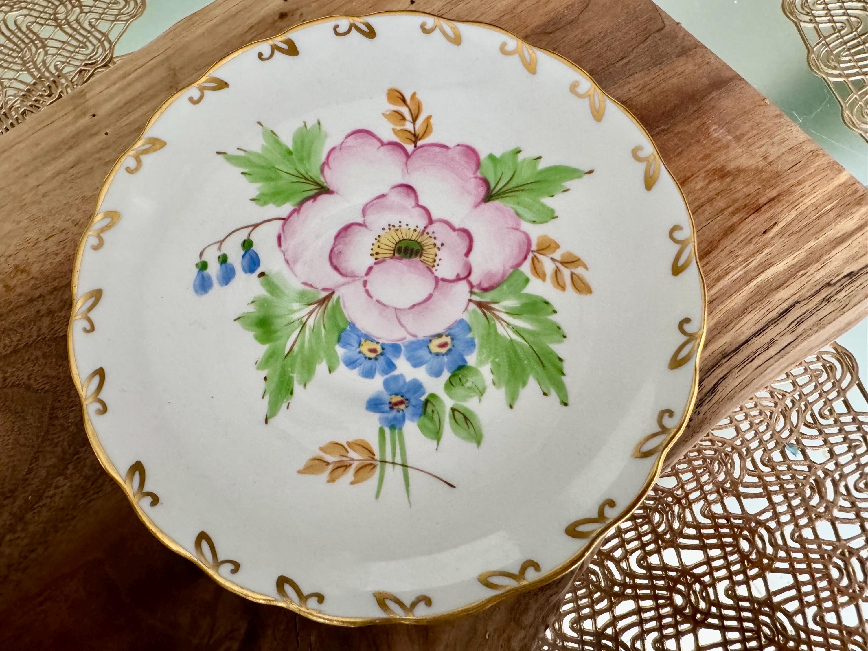 Vintage Tuscan Bone China Tea Cup and Saucer Set - Hand-Painted Floral Design