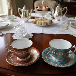 Vintage Aynsley “Rich Baroque” Style Teacup & Saucer Sets – Multiple Color Options – Bone China – England 画像 12