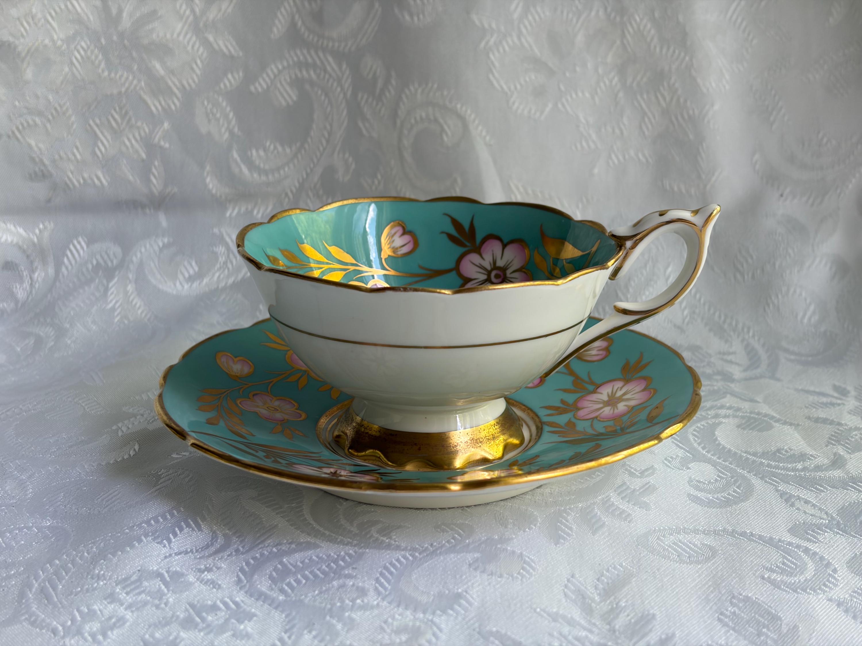 Royal Stafford Bone China Teacup & Saucer Set — Pattern 8506