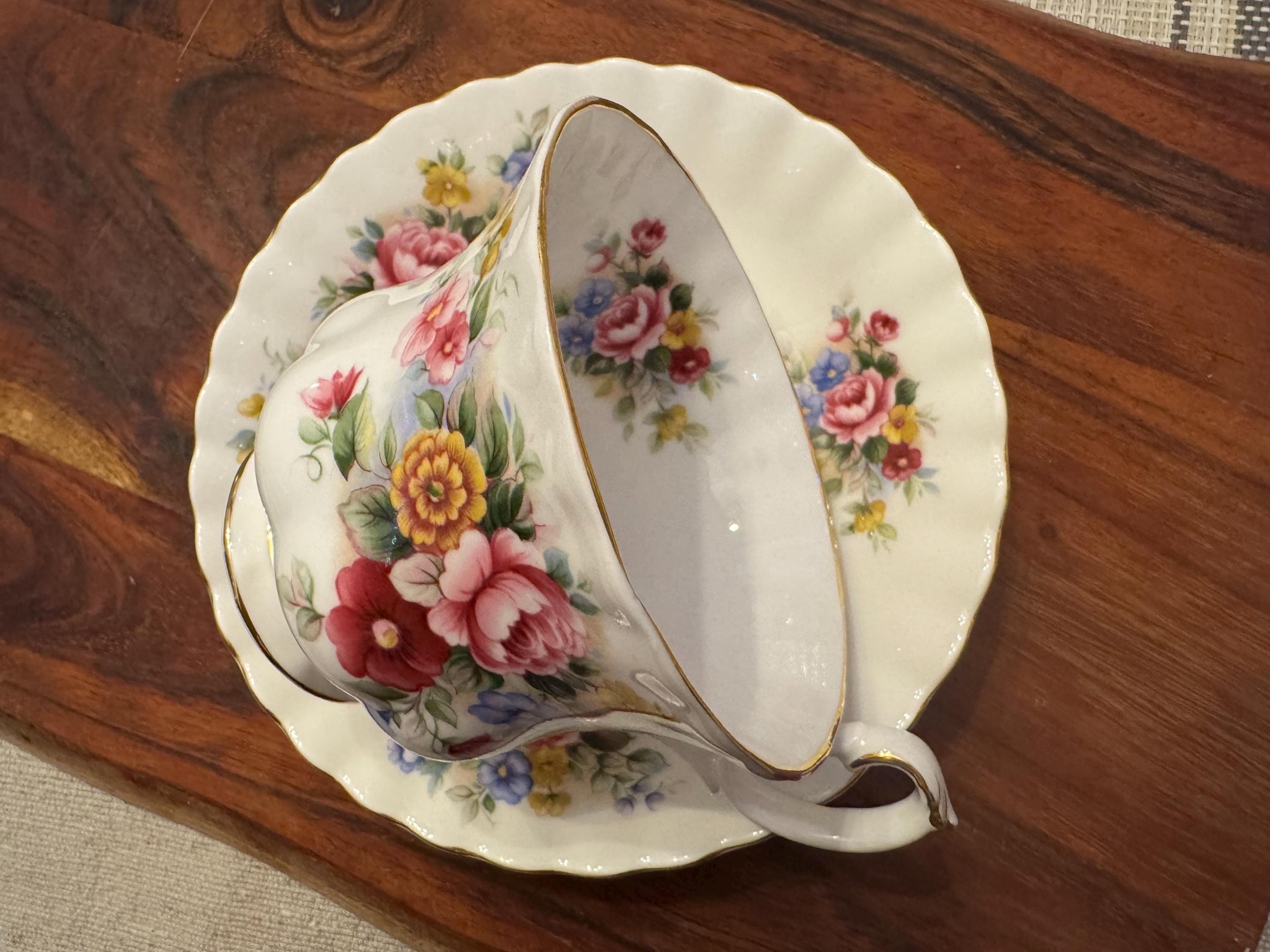 Royal Albert “Chelsea Garden” Teacup and Saucer - Exquisite Vintage Fine Bone China