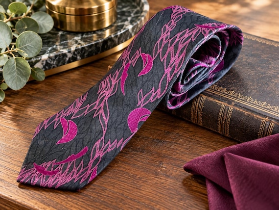 Vintage Christian Dumas Silk Tie – Made in Canada – Patchwork Baroque Designer Necktie – 100% Silk