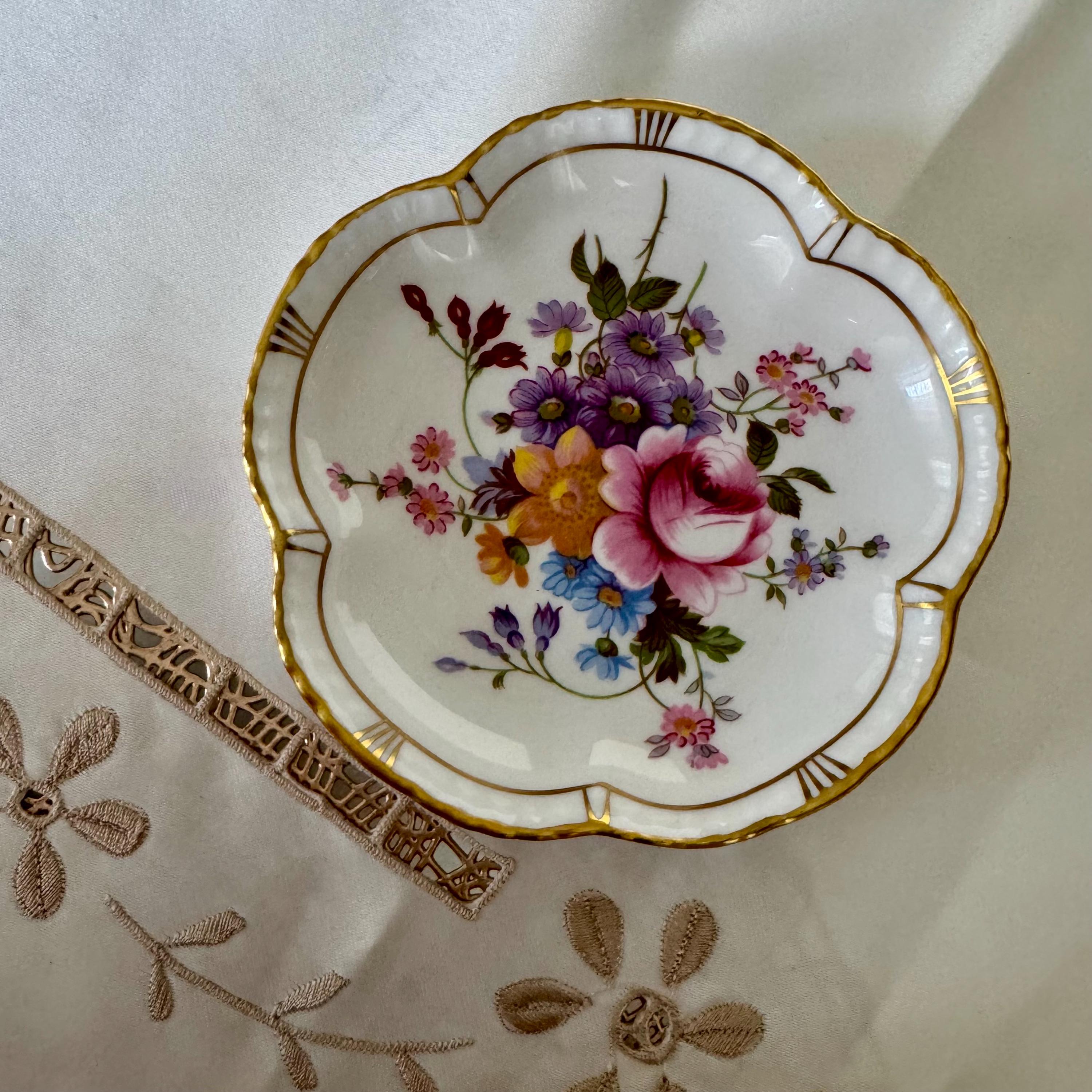 Vintage Royal Crown Derby “Derby Posies” Small Scalloped Dish – Fine English Bone China