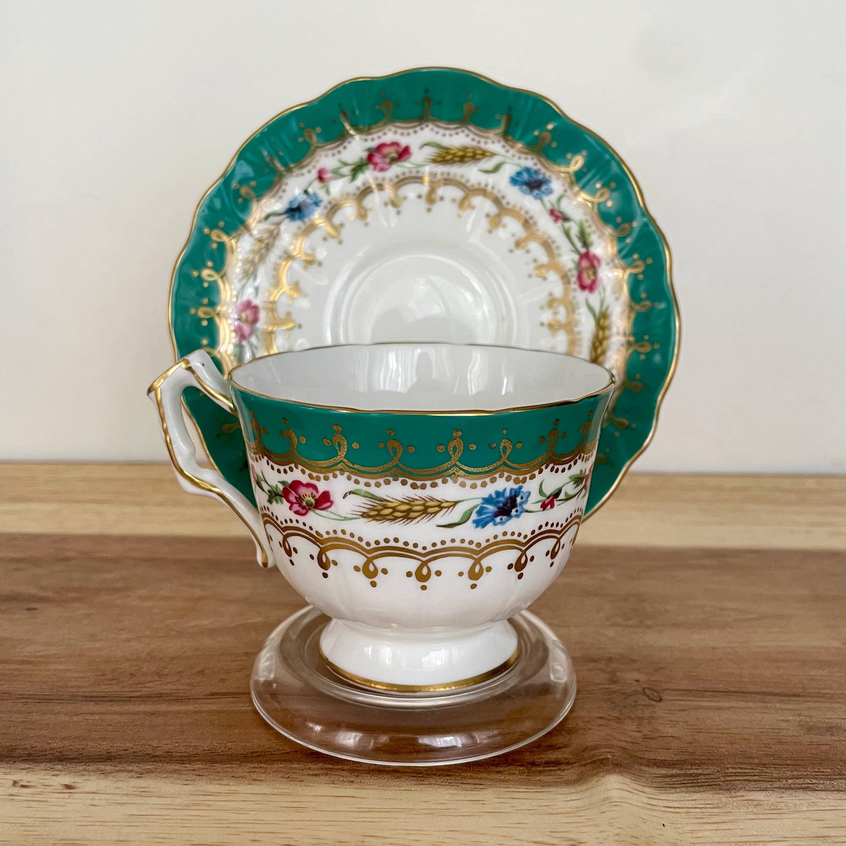 Vintage England Fine Bone China Cup and Saucer: Floral Gold Trim
