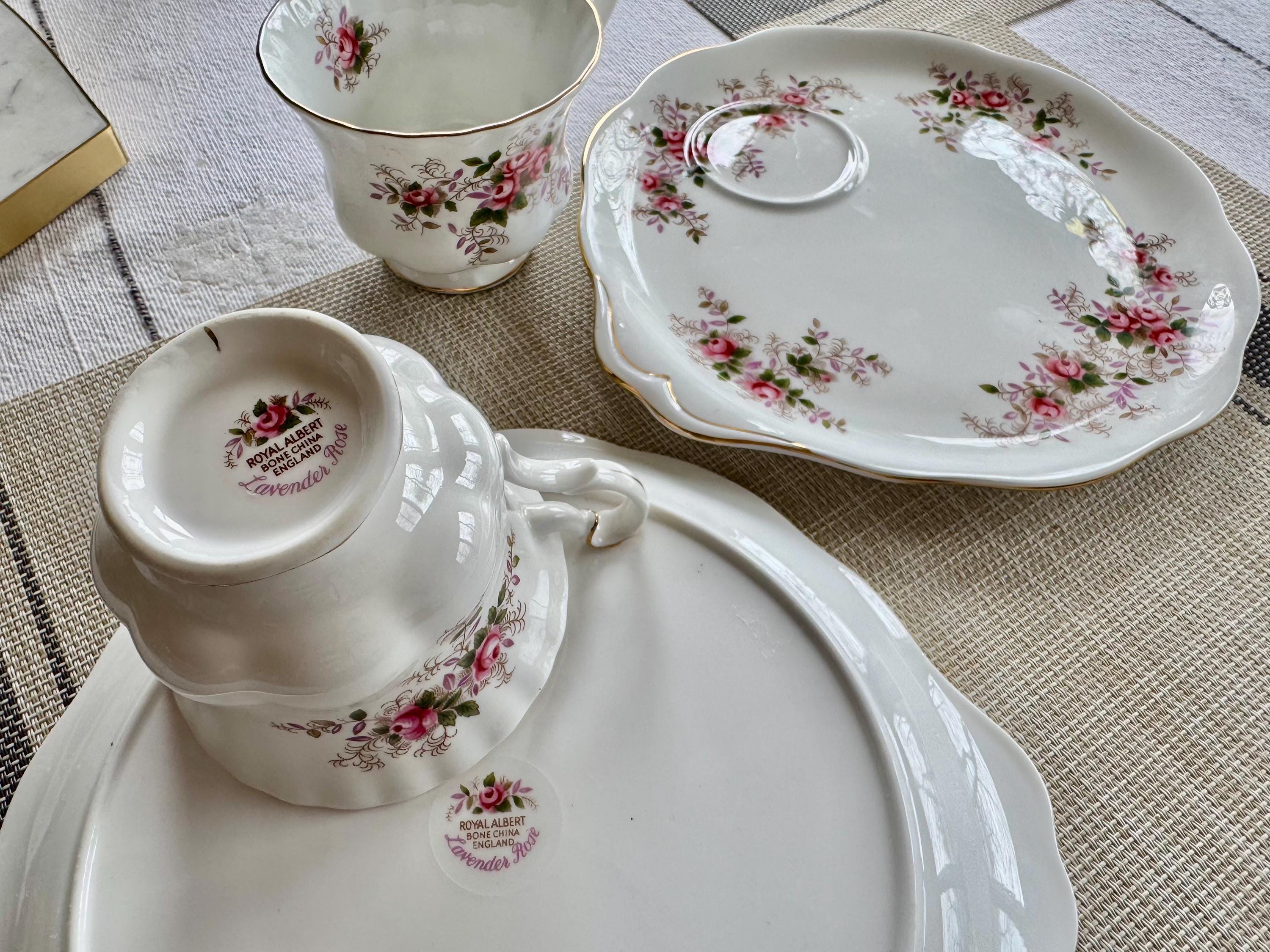 Vintage Royal Albert Snack Set: Lavender Rose Teacup and Plate