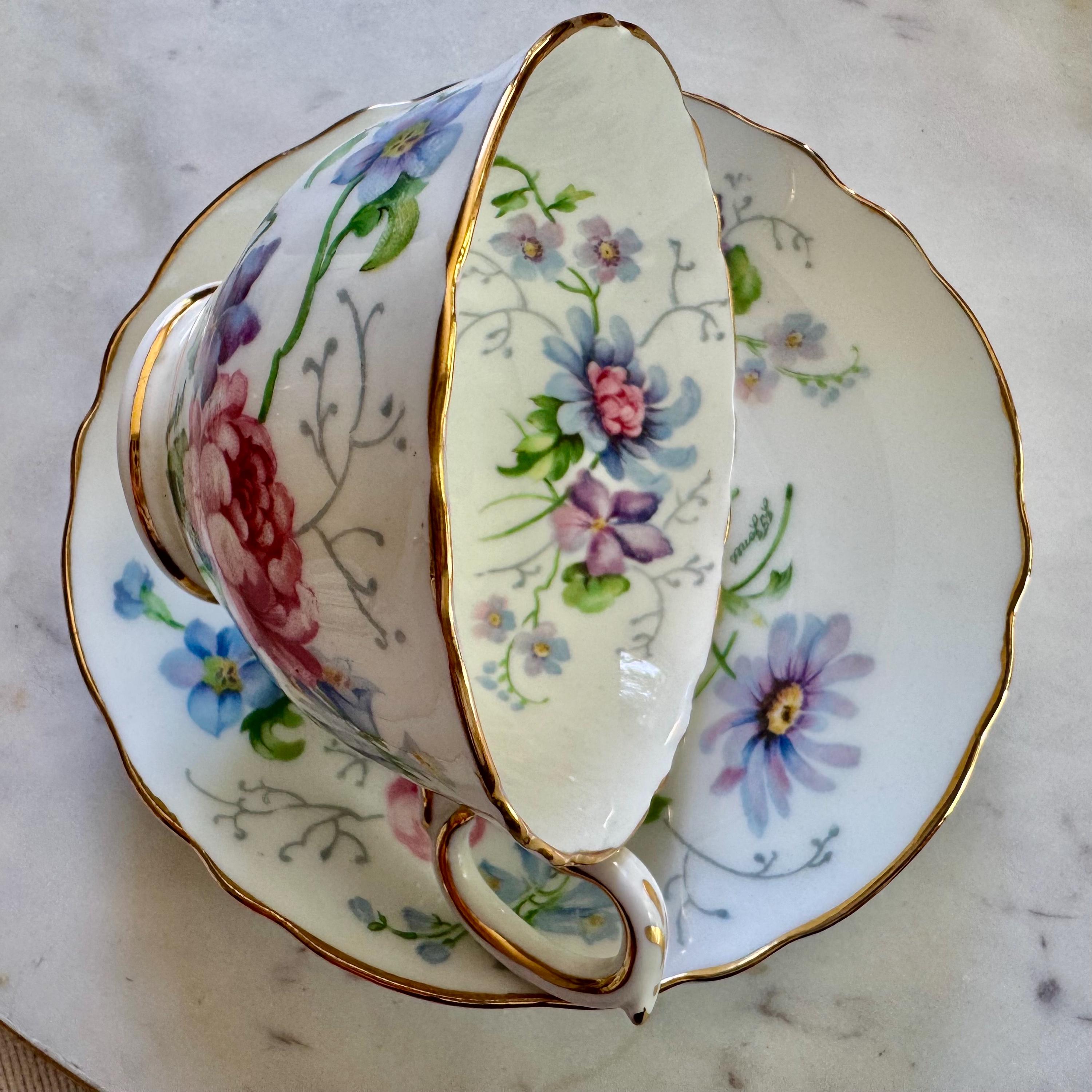 Vintage Crown Staffordshire “England’s Glory” Teacup & Saucer