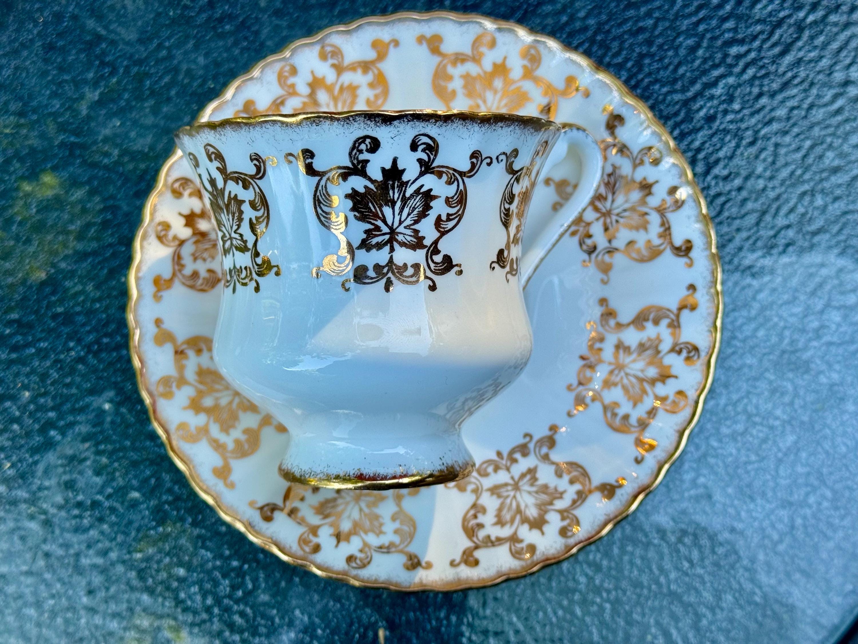 Vintage Paragon Fine Bone China Teacup Saucer Set – Gold England Tea Service