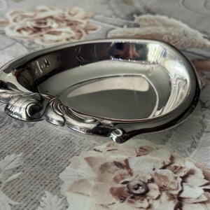 Vintage Viking Plate Silverplate Wedding Rings Heart-Shaped Trinket Dish – Made in Canada image 8