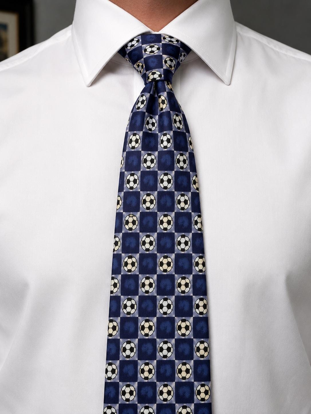 Vintage Pure Silk Soccer Ball Tie – Marks & Spencer UK Football Soccer Necktie